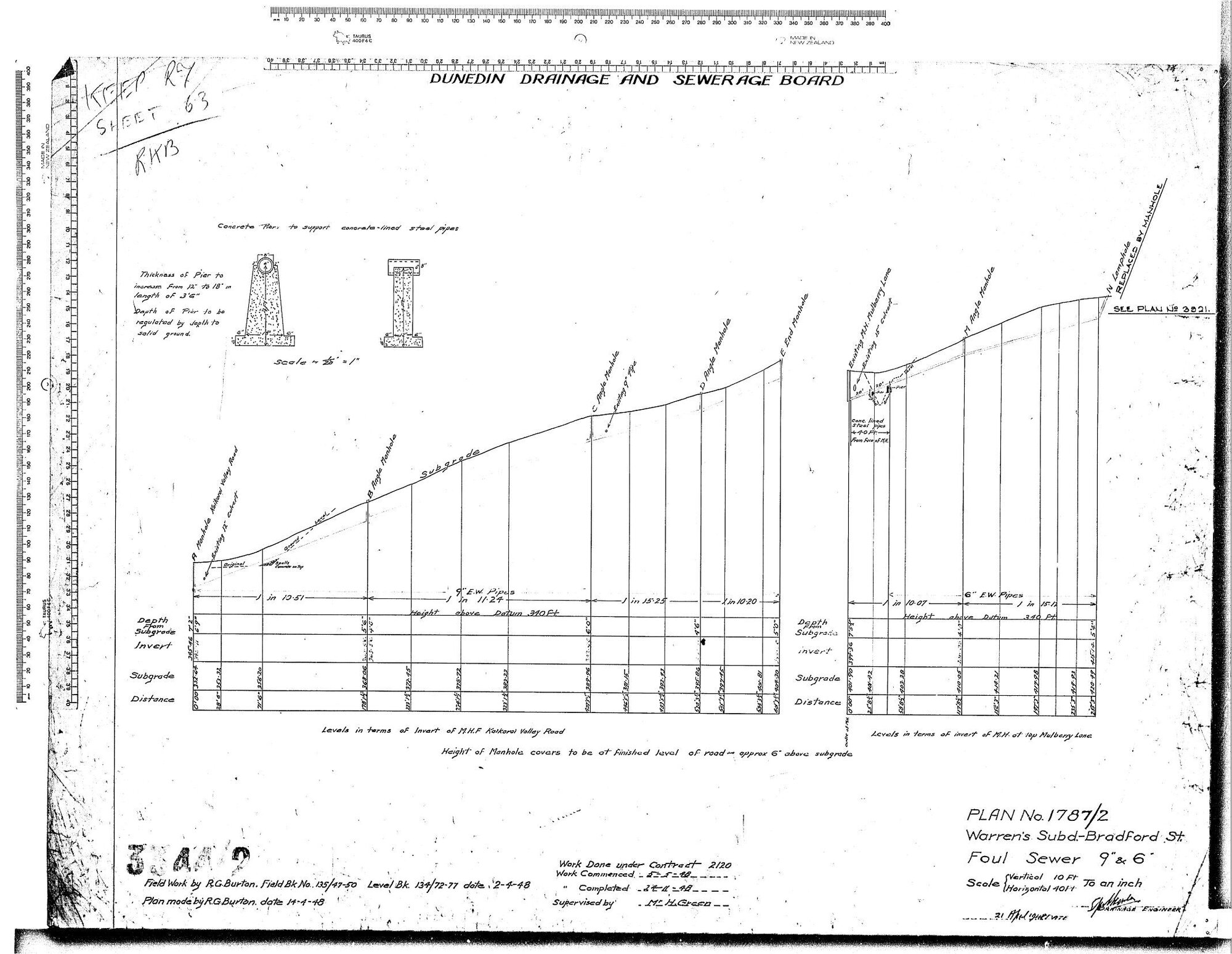 WOMENS SUBD-BRADFORD ST - FOUL SEWER 9" &amp; 6"