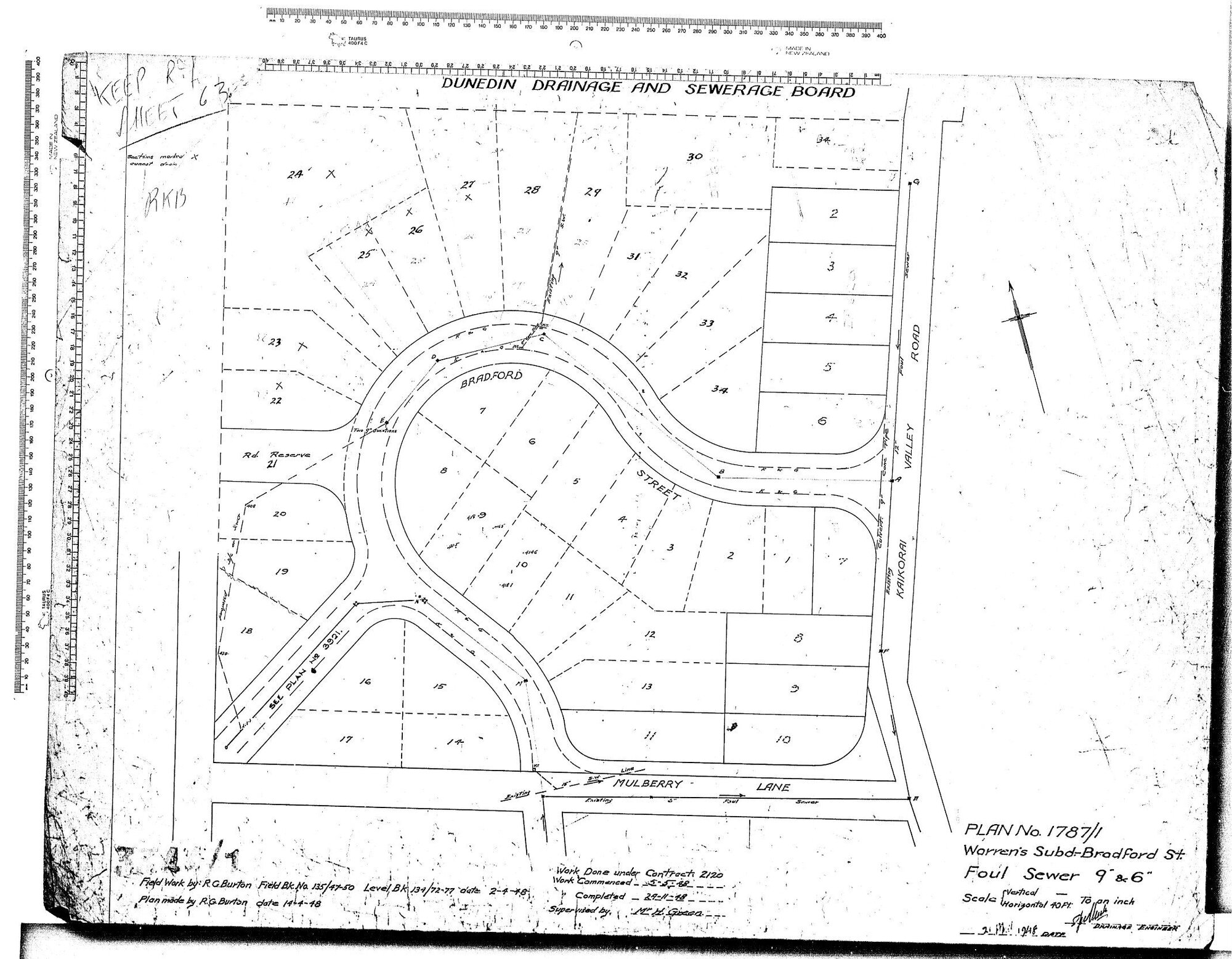 WOMENS SUBD-BRADFORD ST - FOUL SEWER 9" &amp; 6"