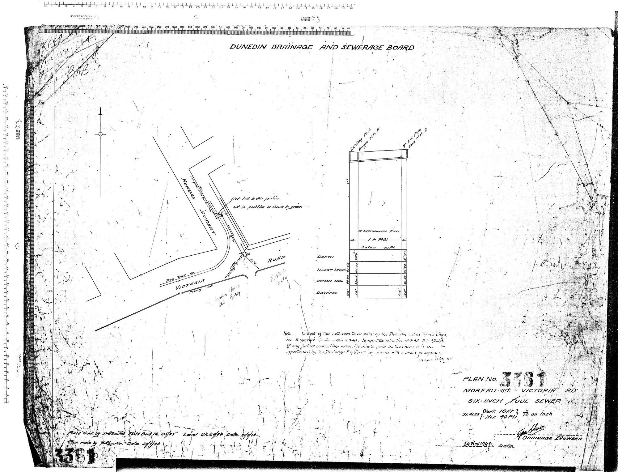 MOREAU ST - VICTORIA RD SIX-INCH FOUL SEWER