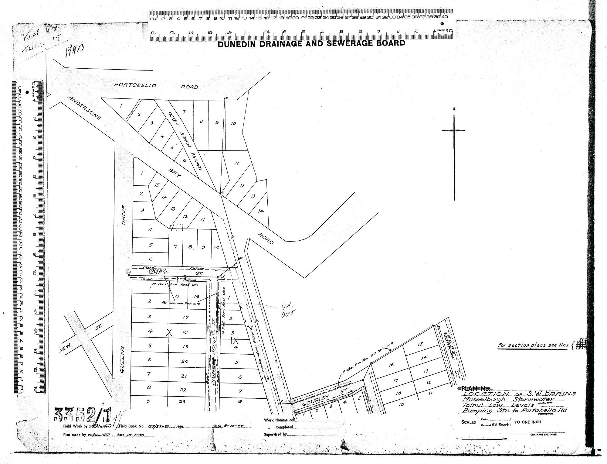 LOCATION OF S.W DRAINS - MUSSELBURGH STORMWATER TAINUI LOW LEVELS PUMPING STN TO PORTOBELLO RD