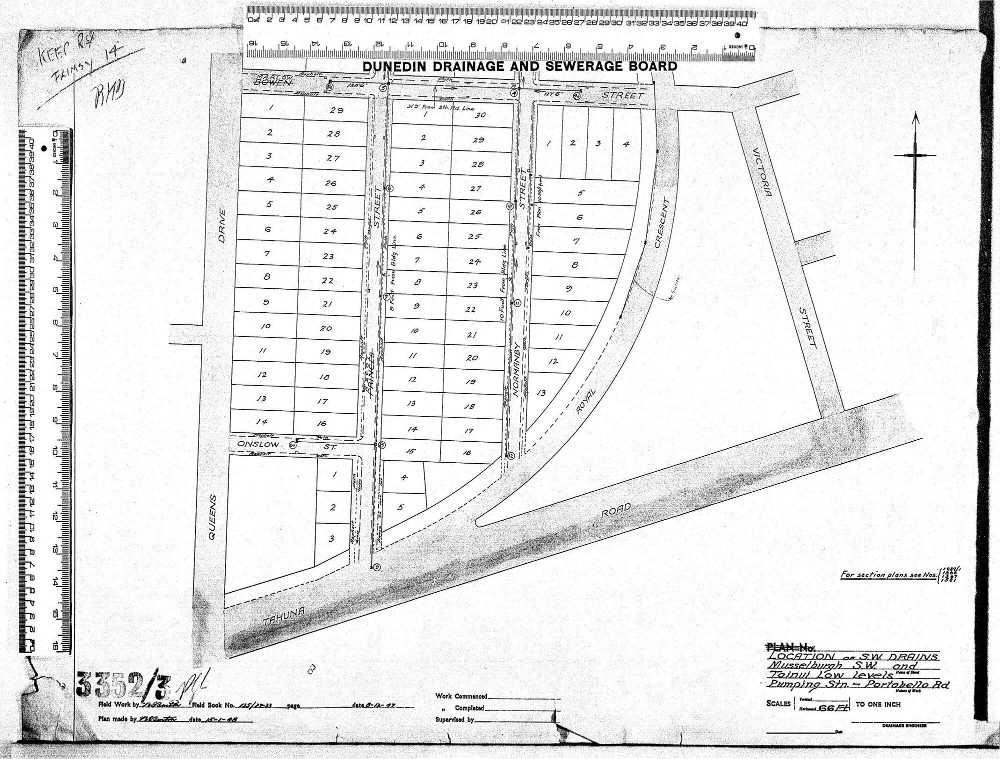 LOCATION OF S.W DRAINS - MUSSELBURGH S.W TAINUI LOW LEVELS PUMPING STN TO PORTOBELLO RD