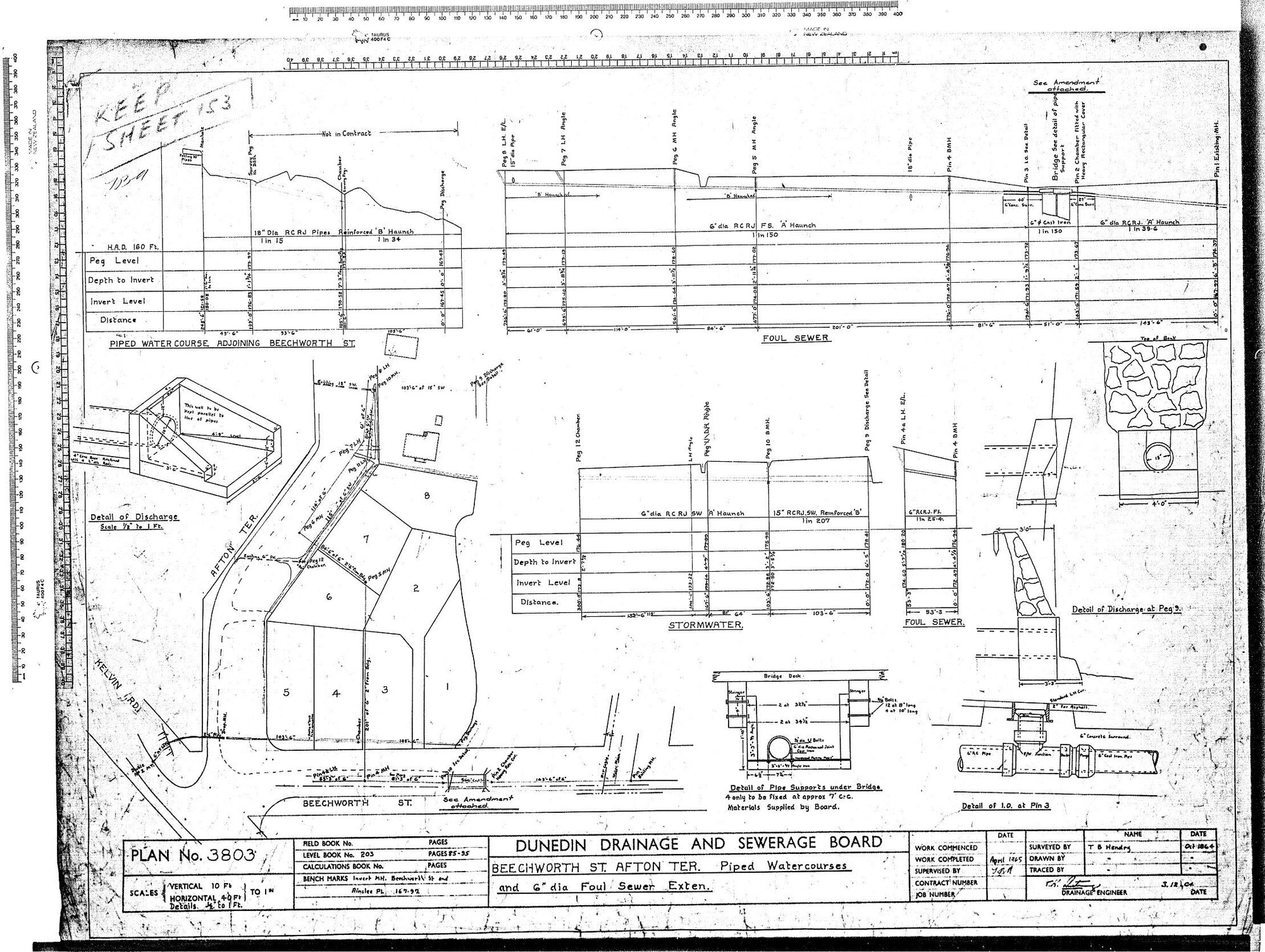 BEECHWORTH ST.  AFTON TER. PIPED WATERCOURSES AND 6" DIA FOUL SEWER EXTEN