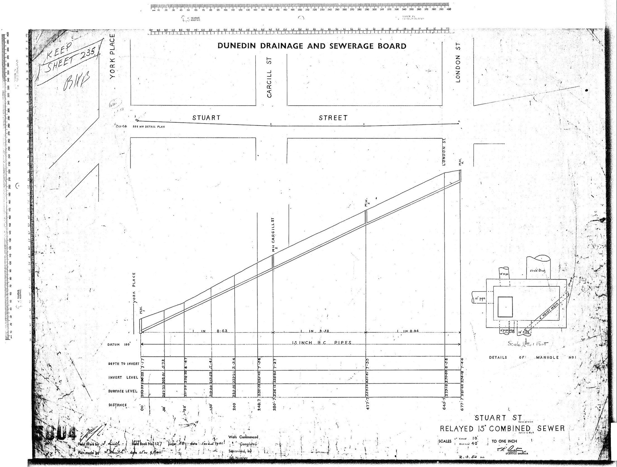 STUART ST  RELAYED 15" COMBINED SEWER