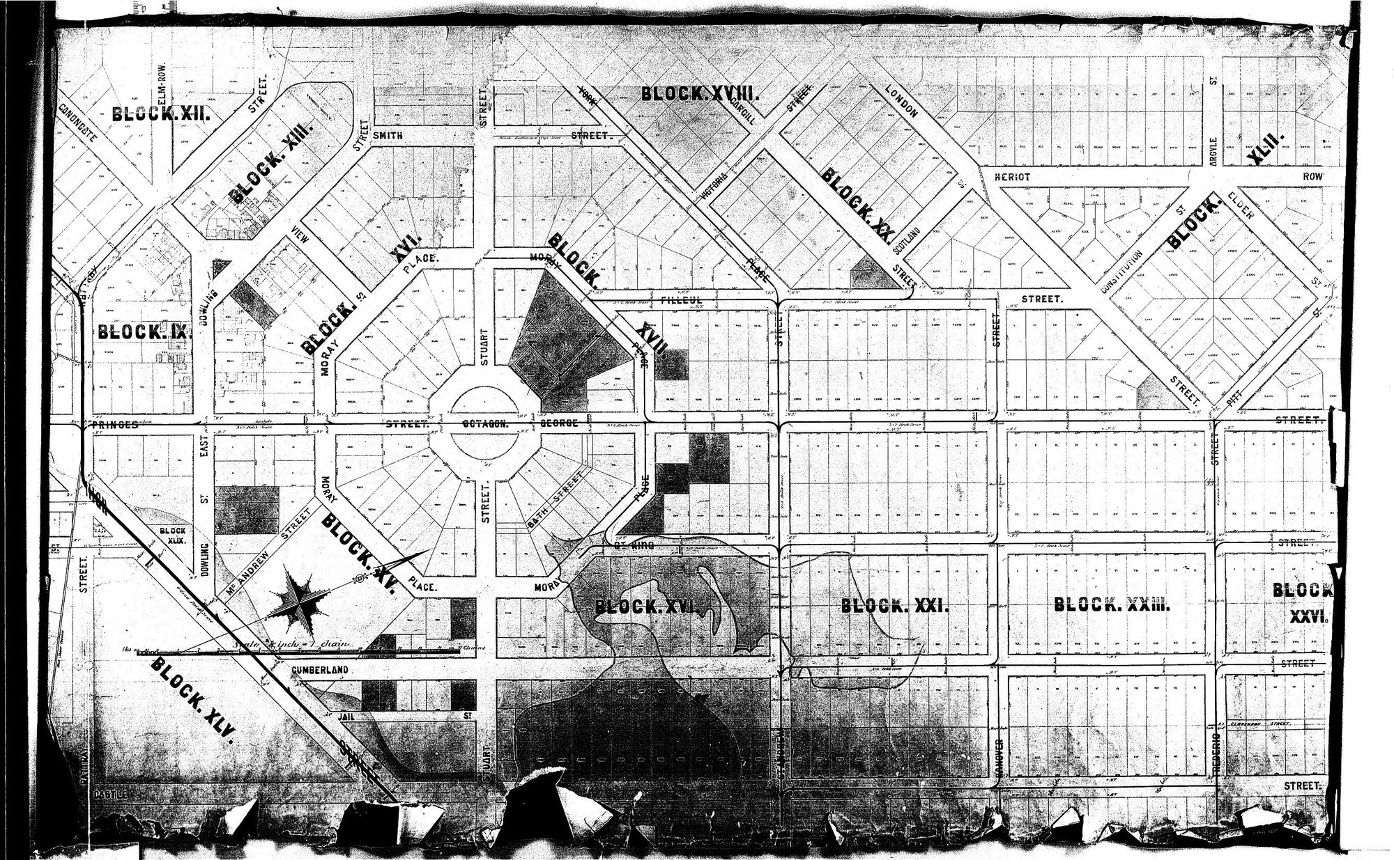 PLAN SHEWING COURSE  -  PERMANENT SEWERS AND DRAINS 