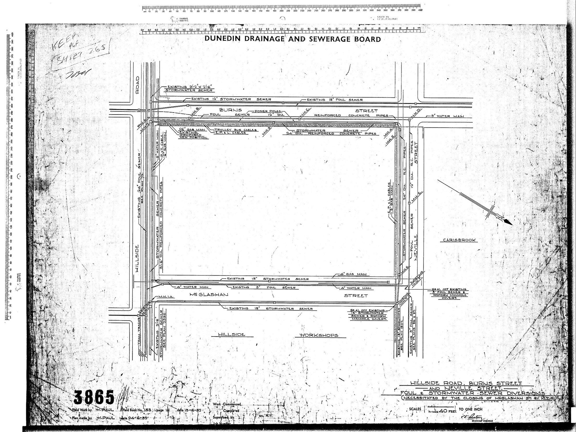 HILLSIDE ROAD, BURNS STREET AND NEVILLE STREET. - FOUL &amp; STORMWATER SEWER DIVERSIONS