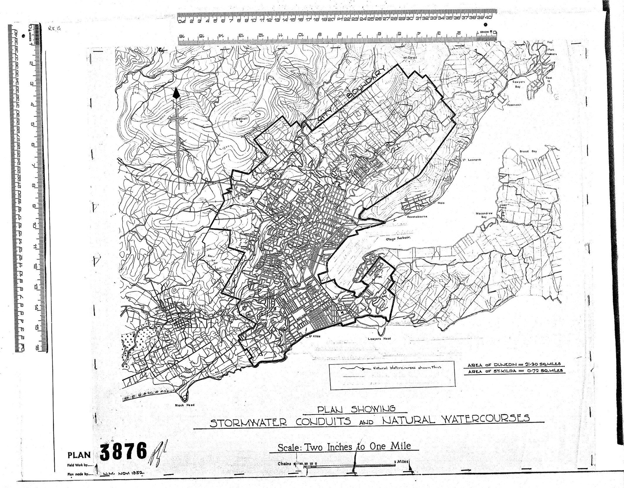 PLAN SHOWING STORMWATER CONDUITS AND NATURAL WATERCOURSES