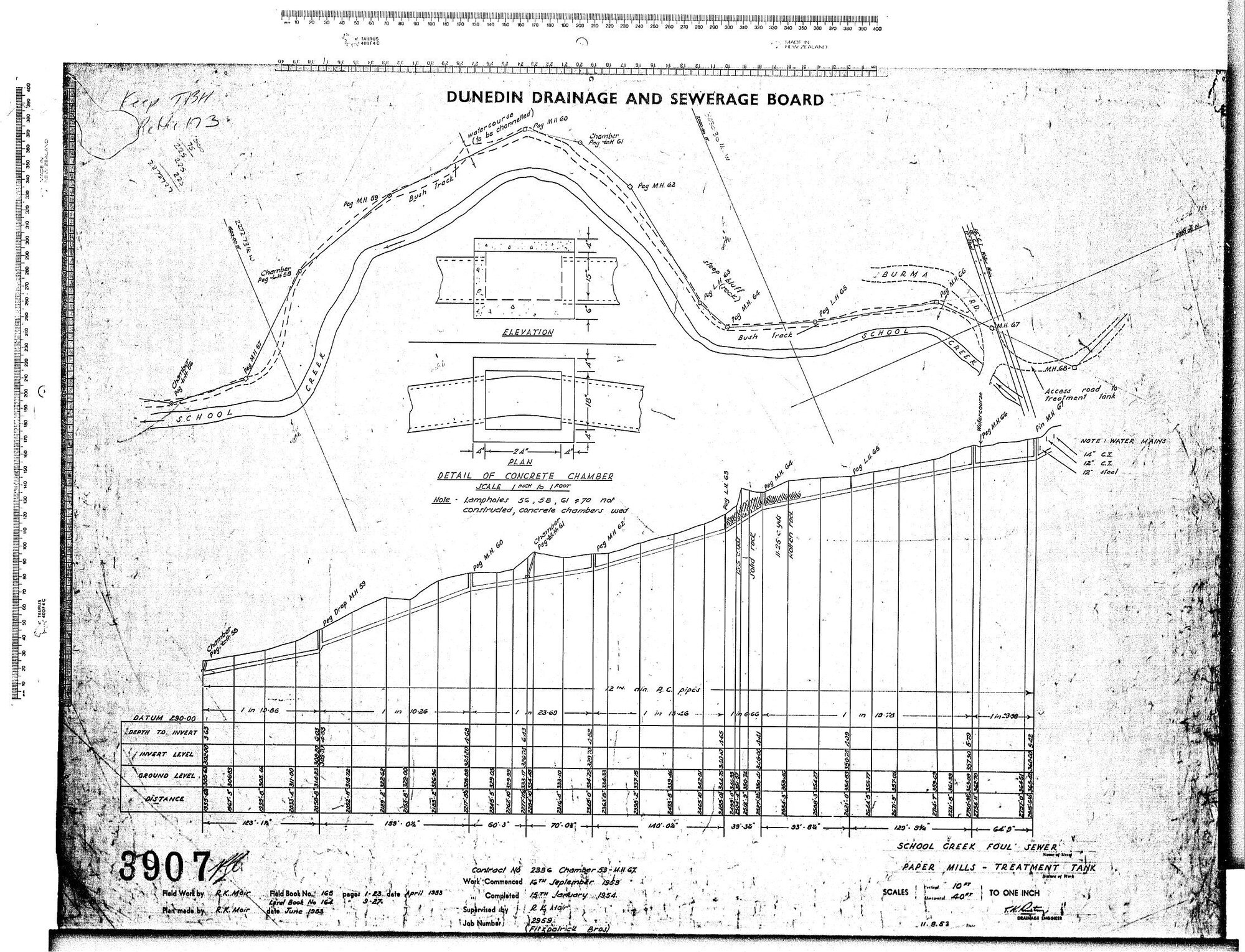 SCHOOL CREEK FOUL SEWER PAPER MILLS - TREATMENT TANK