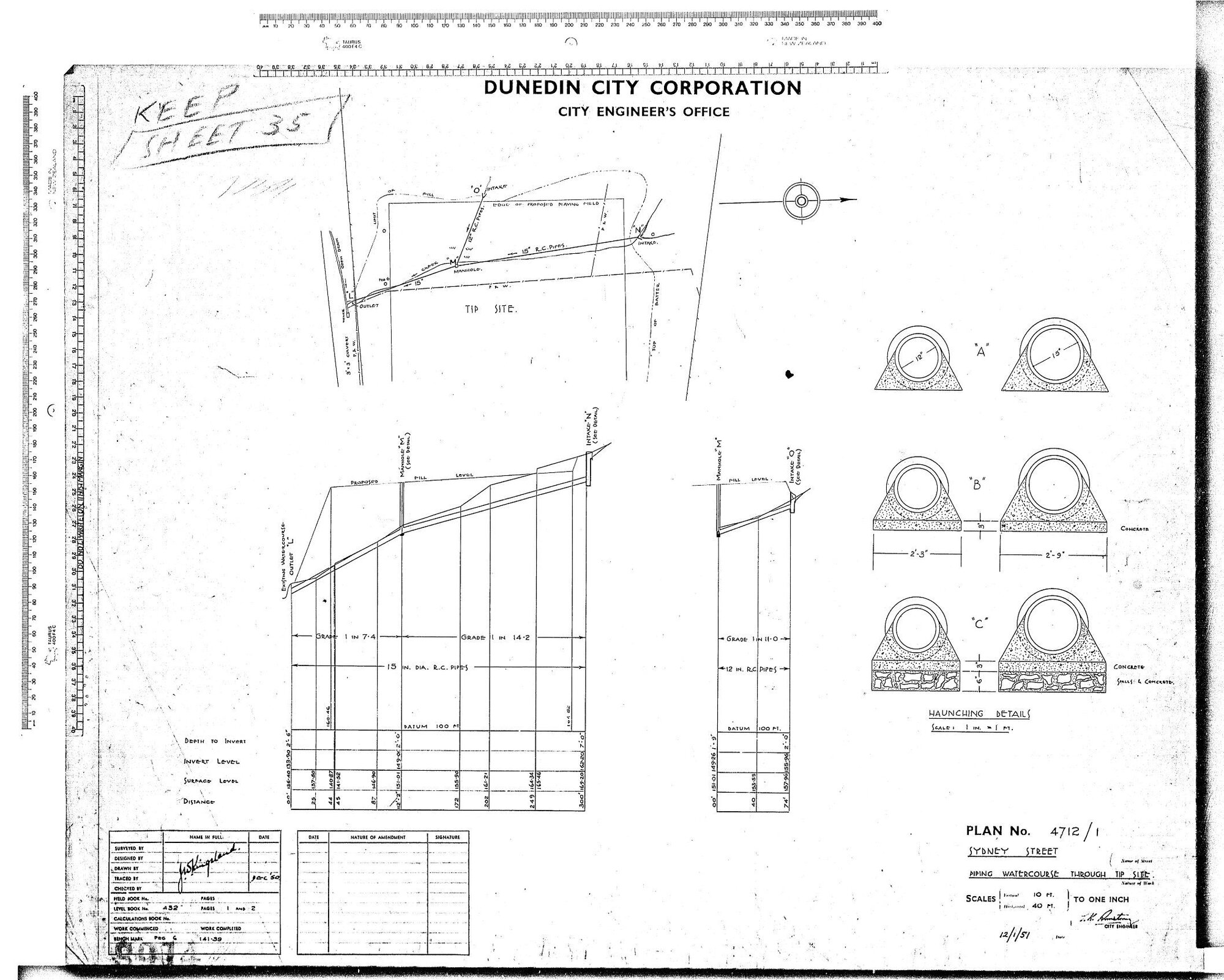 SYDNEY STREET  PIPING WATERCOURSE THROUGH TIP SITE