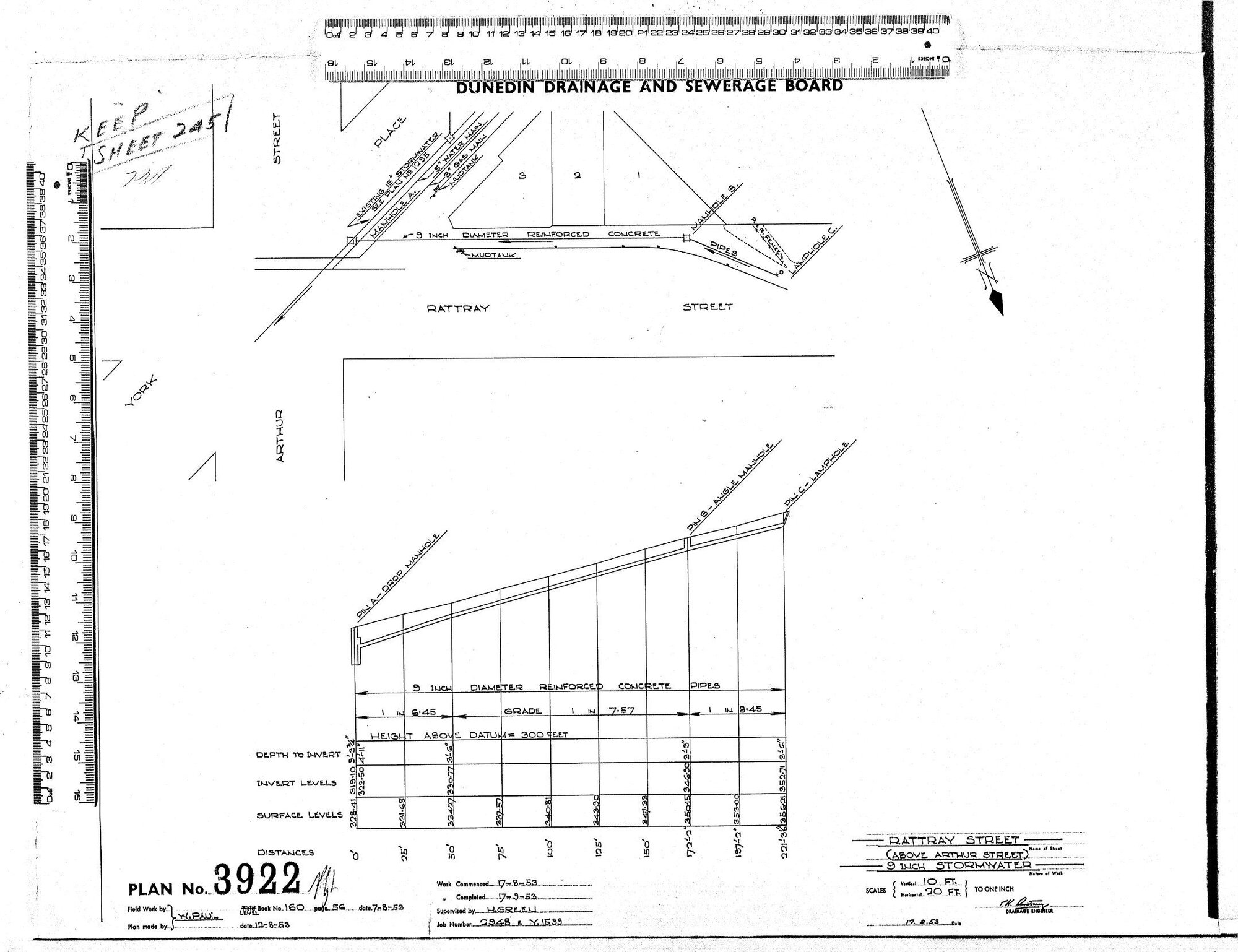 RATTRAY STREET (ABOVE ARTHUR STREET)  9" STORMWATER