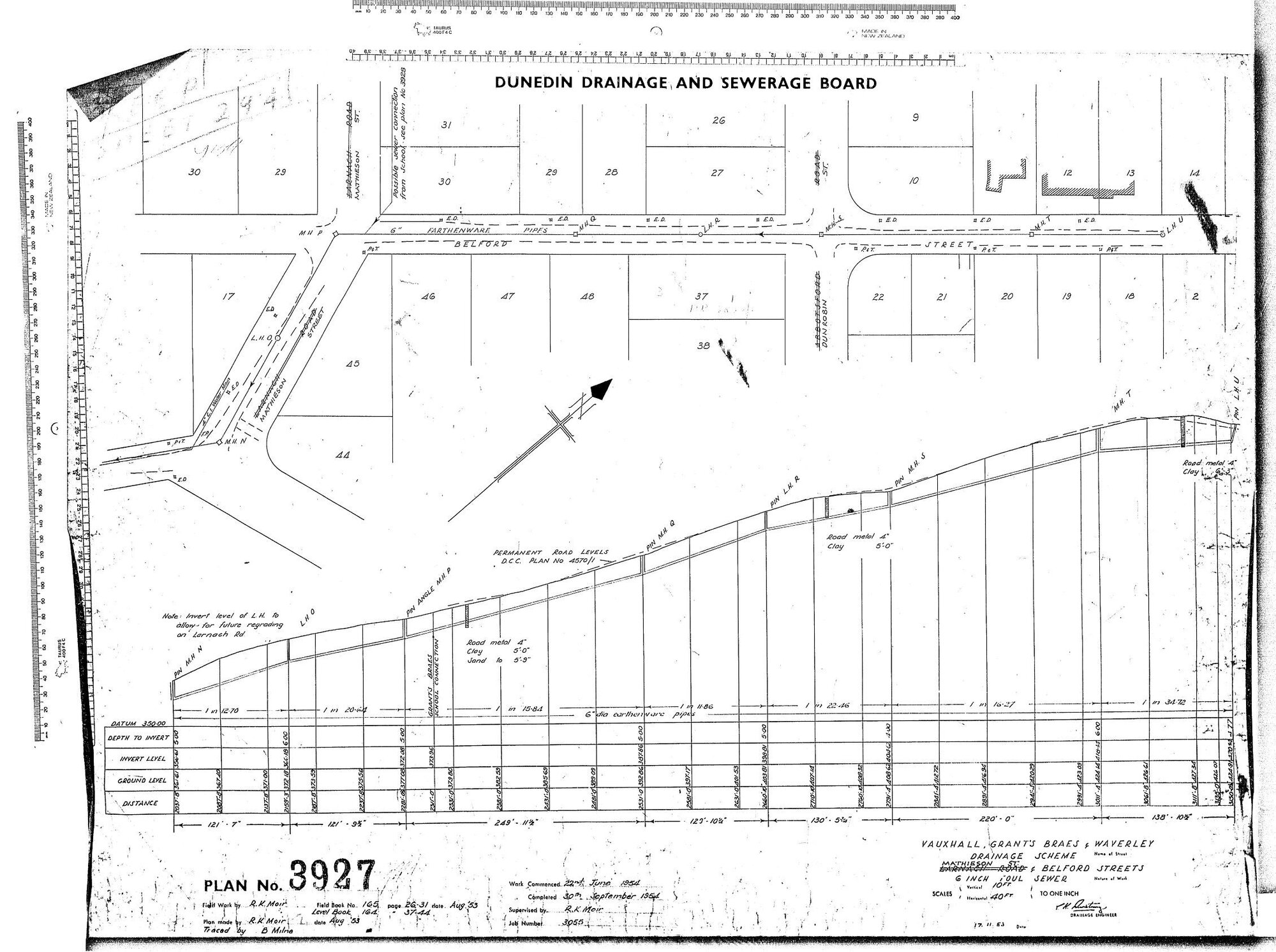 VUAXHALL, GRANT'S BRAES &amp; WAVERLEY DRAINAGE SCHEME - MATHIESON ST. &amp; BELFORD STREETS 6" FOUL SEWER