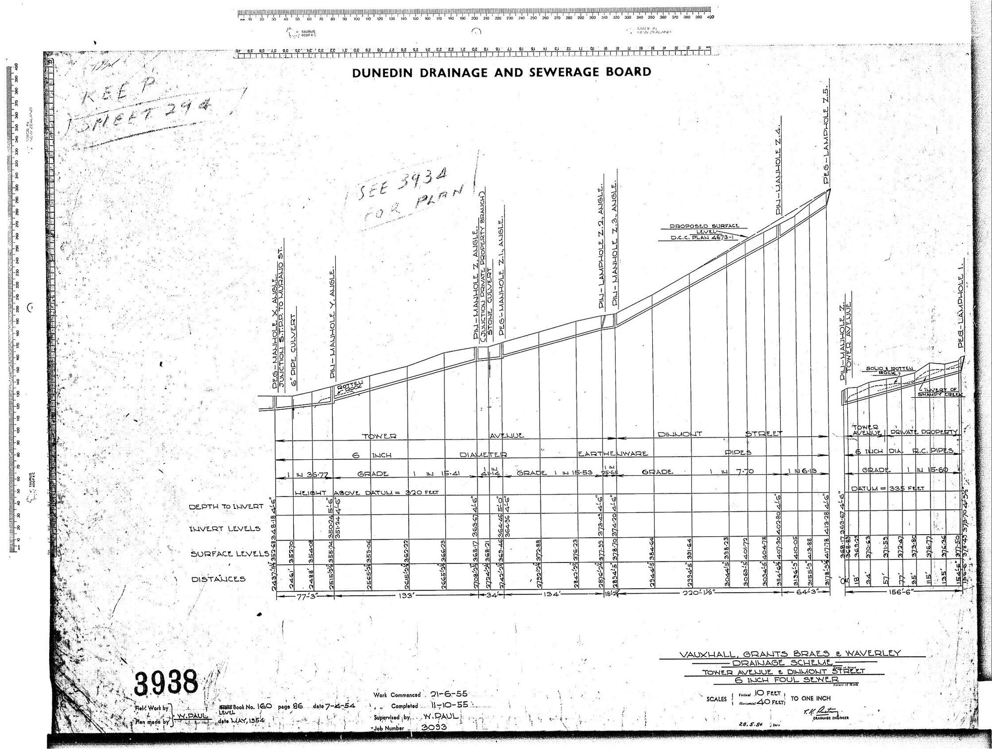 VUAXHALL, GRANT'S BRAES &amp; WAVERLEY DRAINAGE SCHEME  TOWER AVENUE  &amp; DINMONT STREET 6" FOUL SEWER