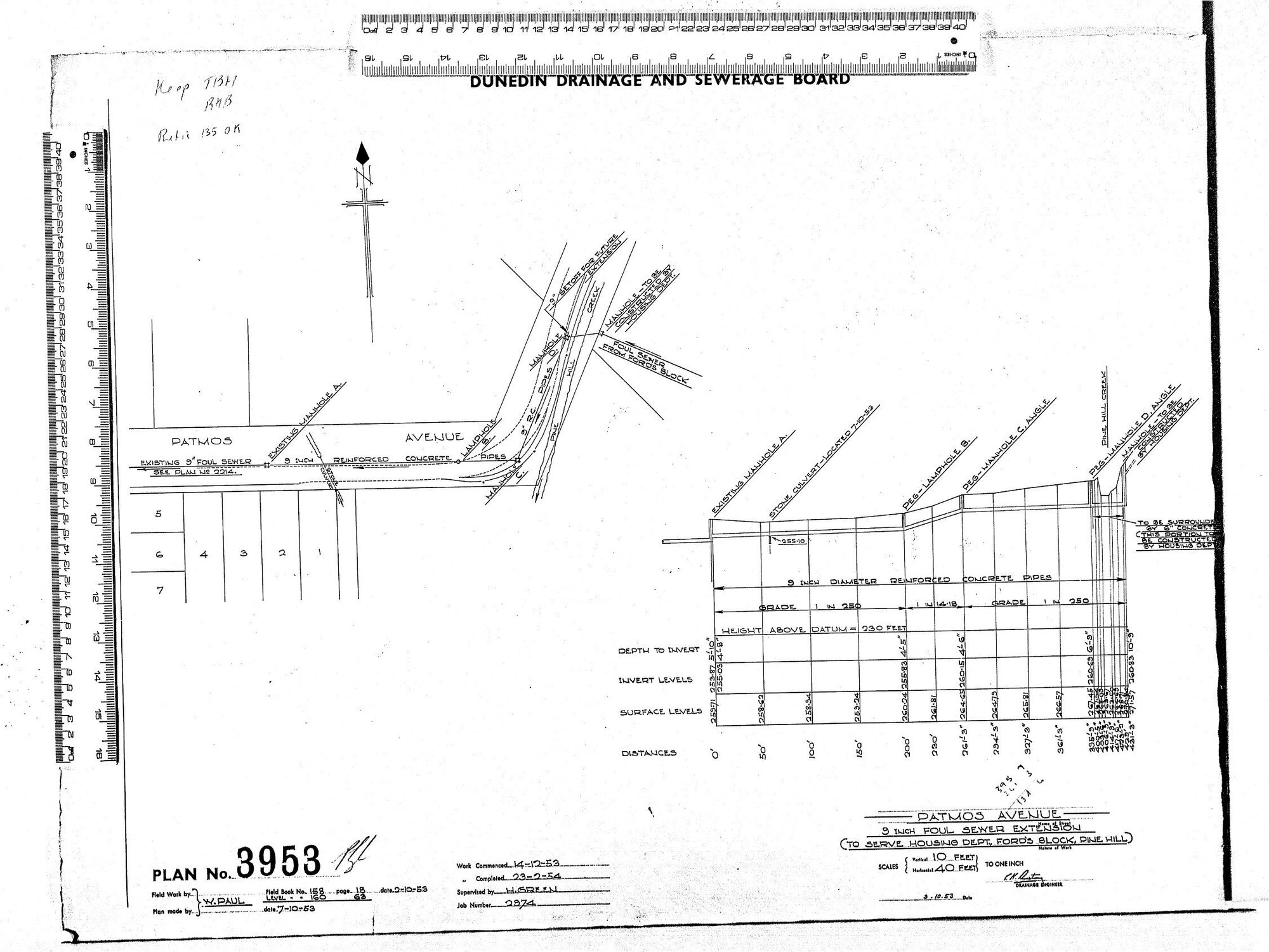 PATMOS AVENUE  9" FOUL SEWER EXTENSION  (TO SERVE HOUSING DEPT. FORD'S BLOCK, PINE HILL)