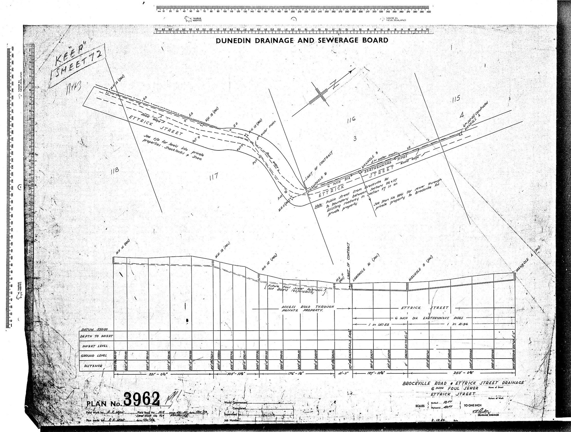 BROCKVILLE ROAD &amp; ETTRICK STREET DRAINAGE  6" FOUL SEWER ETTRICK STREET