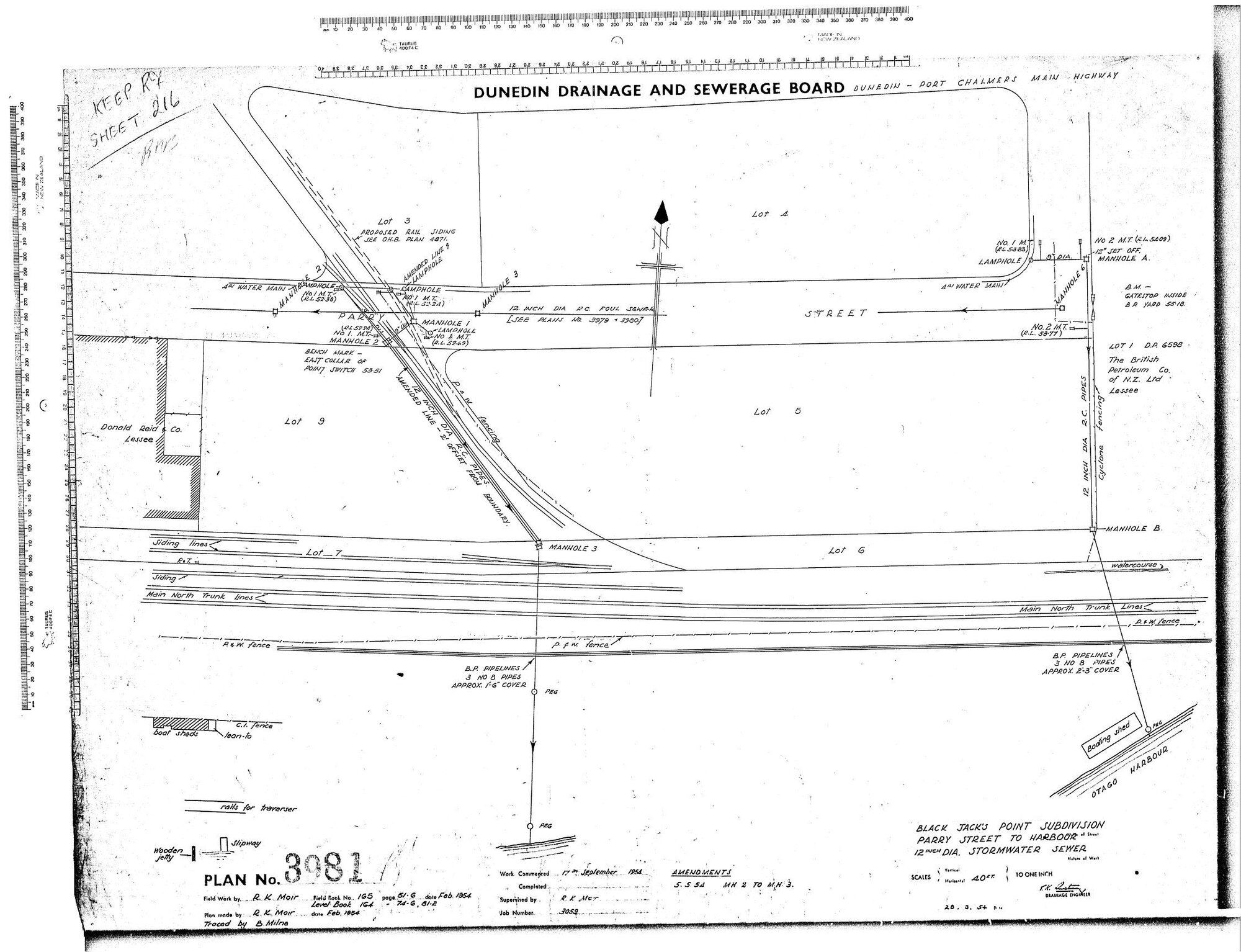 BLACK JACKS POINT SUBDIVISION  PARRY STREET TO HARBOUR 12" DIA FOUL SEWER