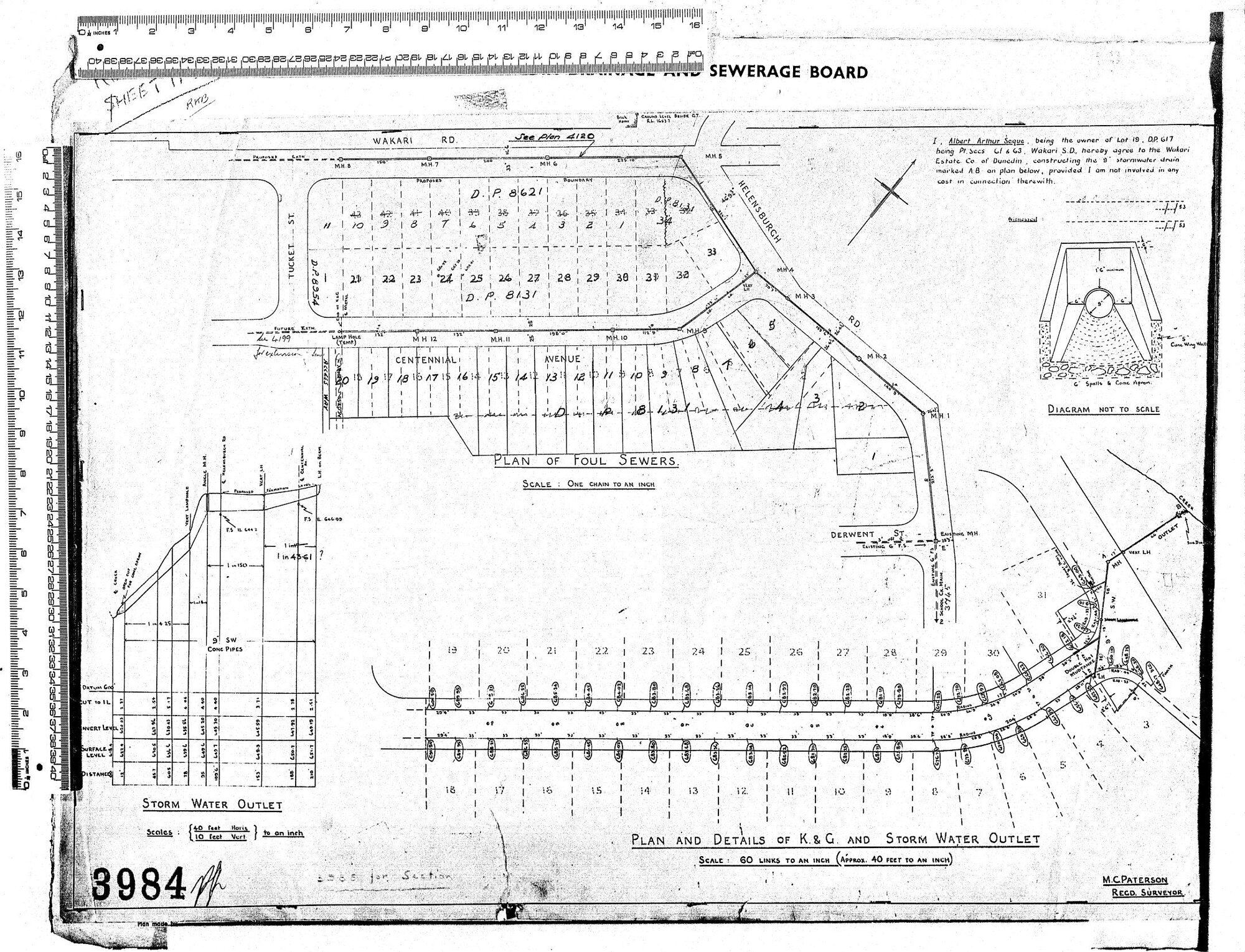 PLAN AND DETAILS OF K&amp;G AND STORM WATER OUTLET