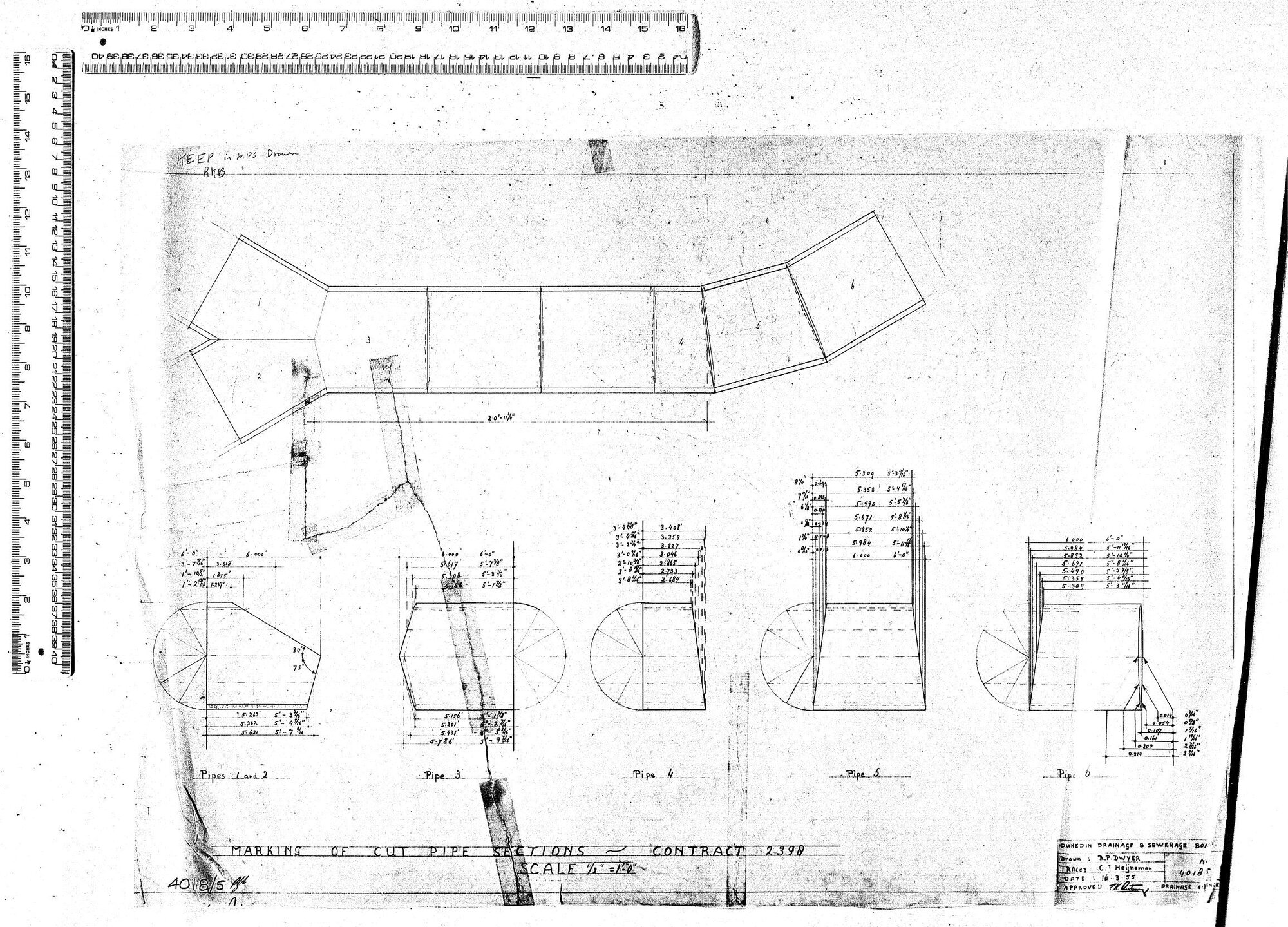 MARKING OF CUT PIPE SECTIONS
