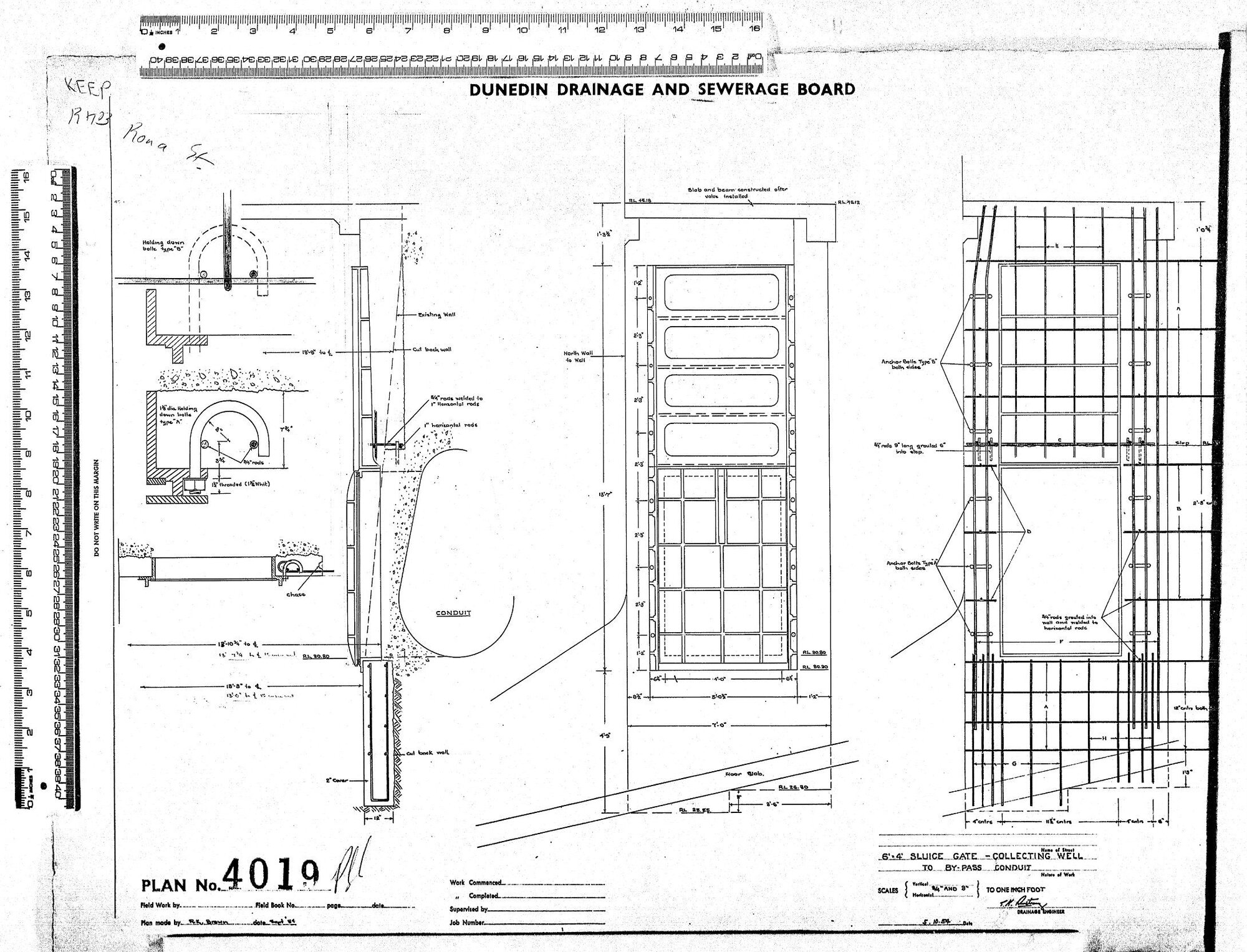 6'-4" SLUICE GATE - COLLECTING WELL TO BY-PASS CONDUIT