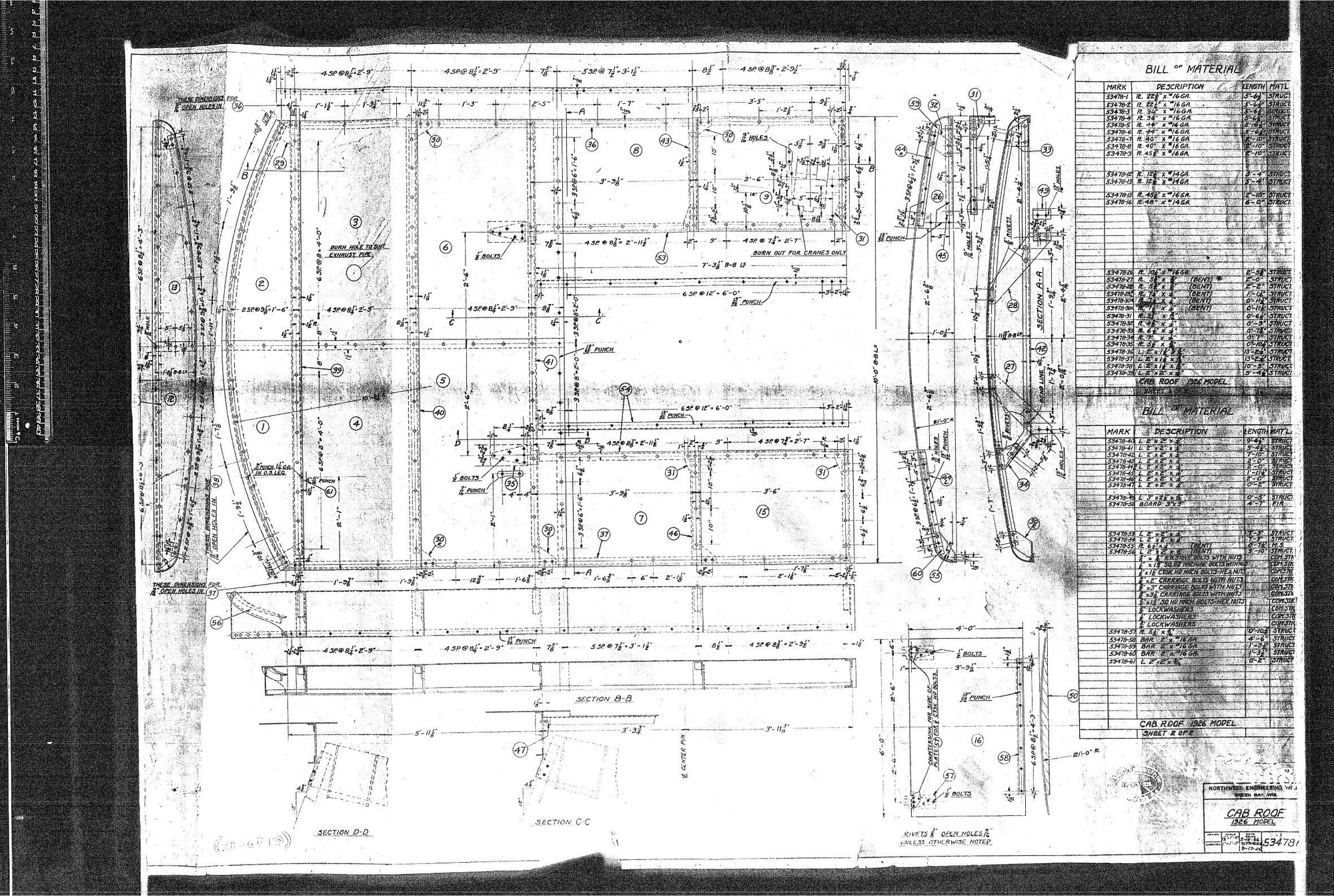 CAB ROOF 1926 MODEL