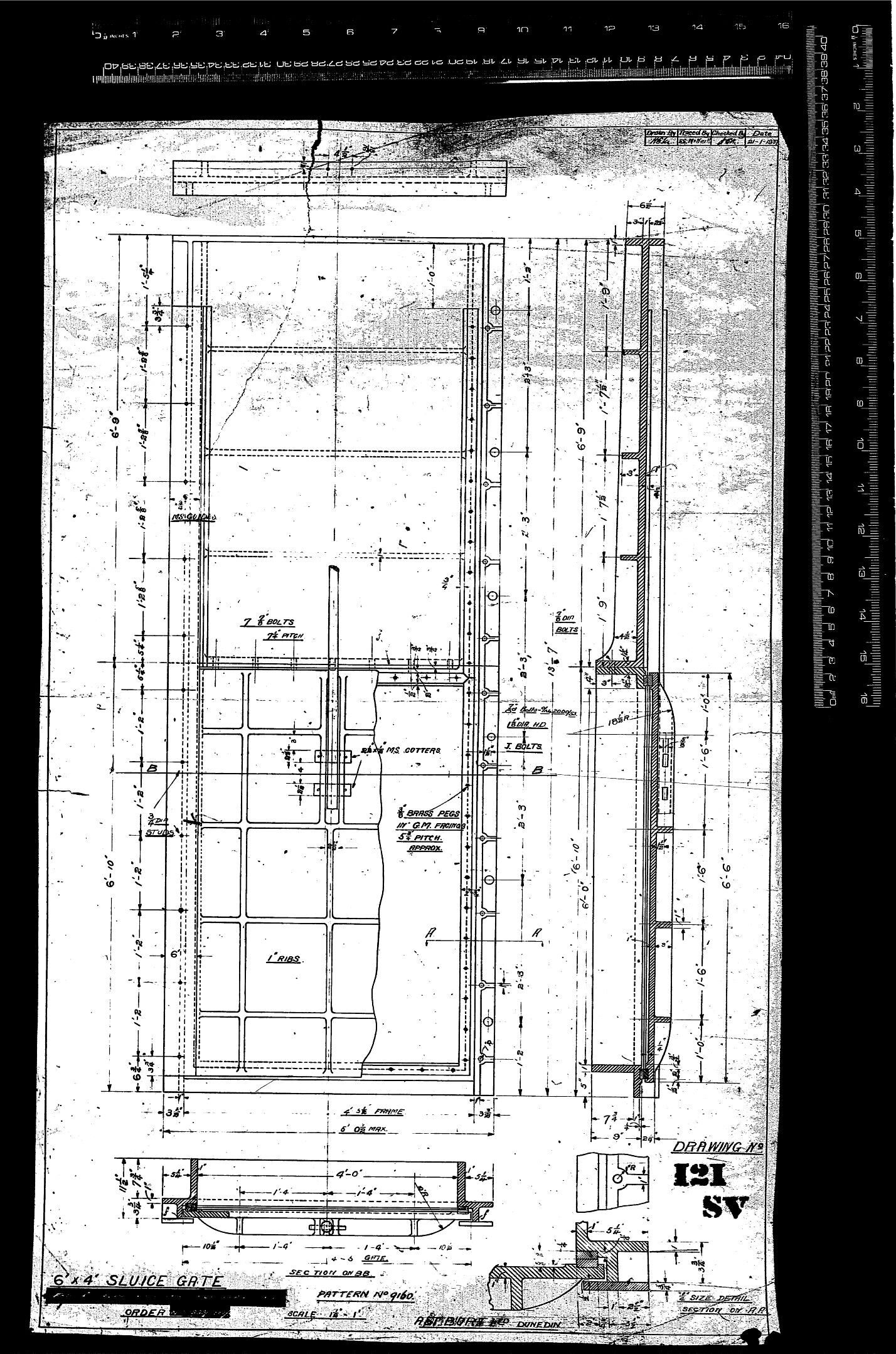 6' X 4' SLUICE GATE PATTERN NO 9160
