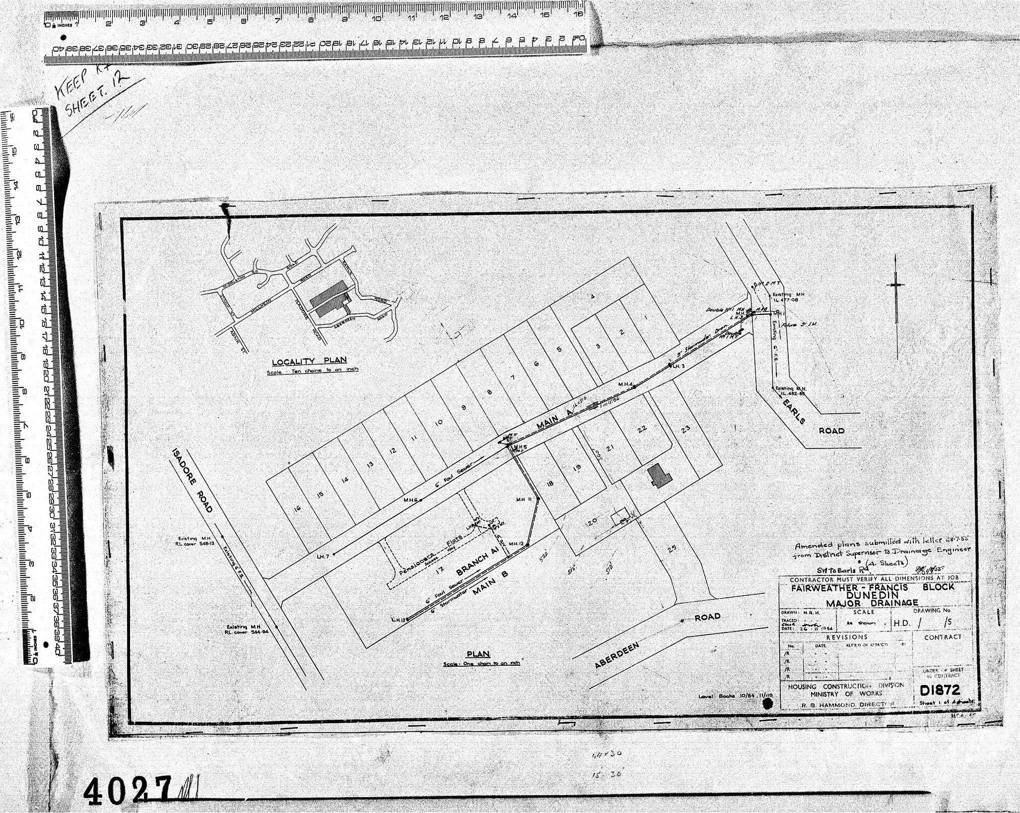 FAIRWEATHER - FRANCIS BLOCK DUNEDIN MAJOR DRAINAGE