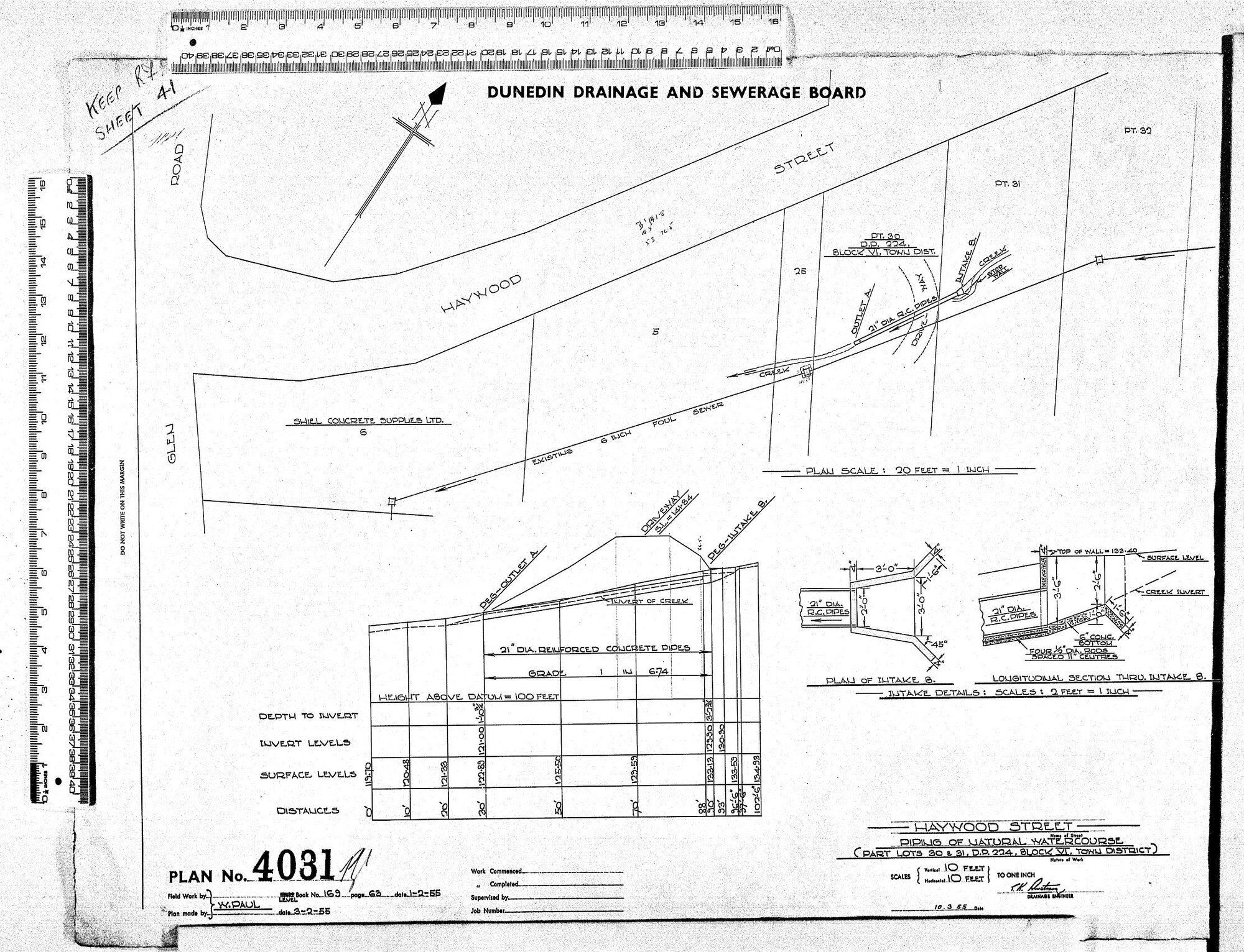 HAYWOOD STREET - PIPING OF NATURAL WATERCOURSE (PART LOTS 30&amp;31, D.P. 224 BLOCK VI