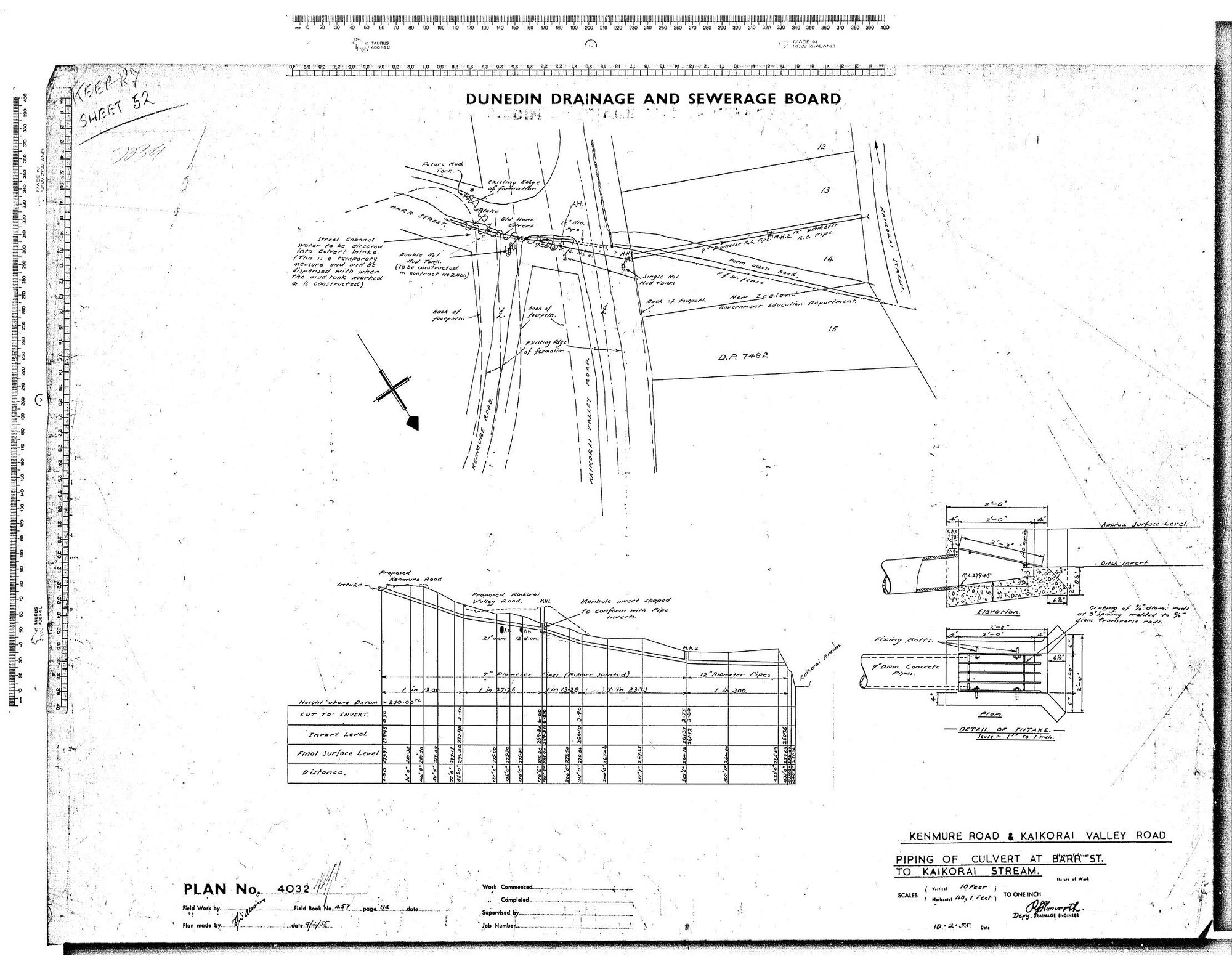 KENMURE ROAD &amp; KAIKORAI VALLEY ROAD PIPING OF CULVERT AT BARR STREET TO KAIORAI STREAM