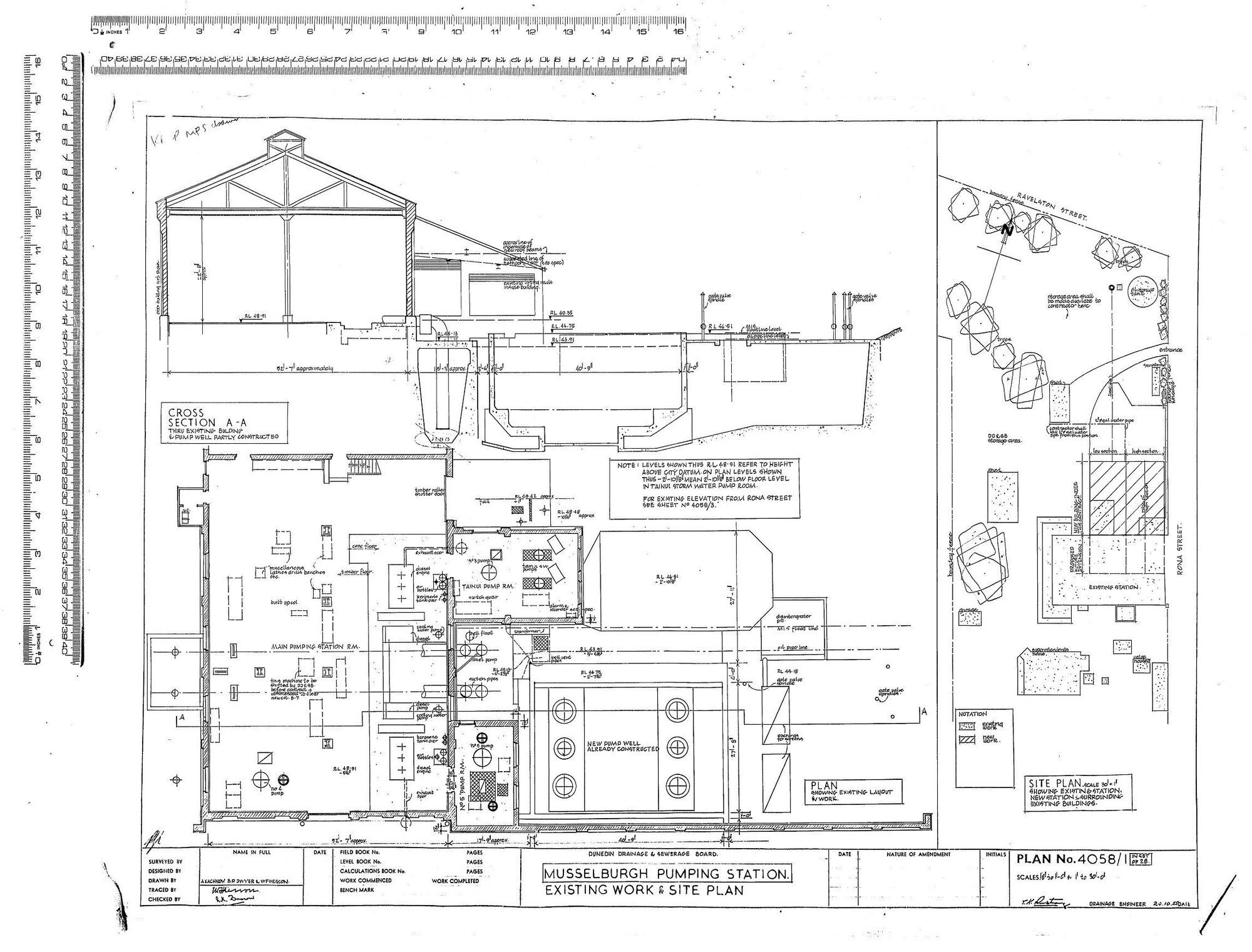 MUSSELBURGH PUMPING STATION EXISTING WORK &amp; SITE PLAN