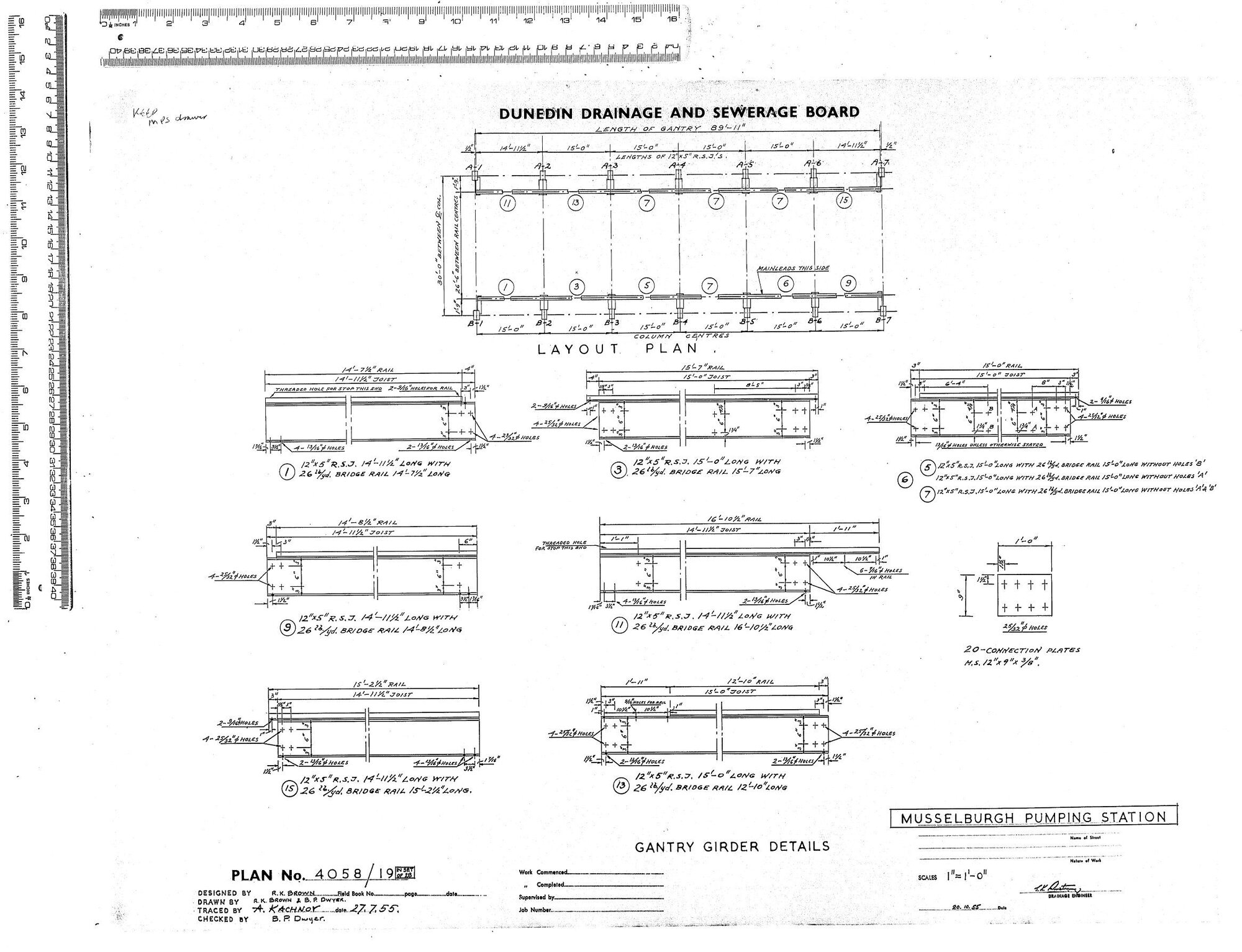 MUSSELBURGH PUMPING STATION GANTRY GIRDER DETAILS