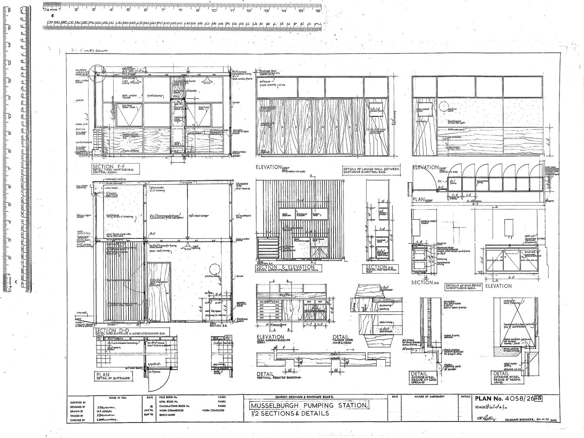 MUSSELBURGH PUMPING STATION 1/2 SECTIONS &amp; DETAILS