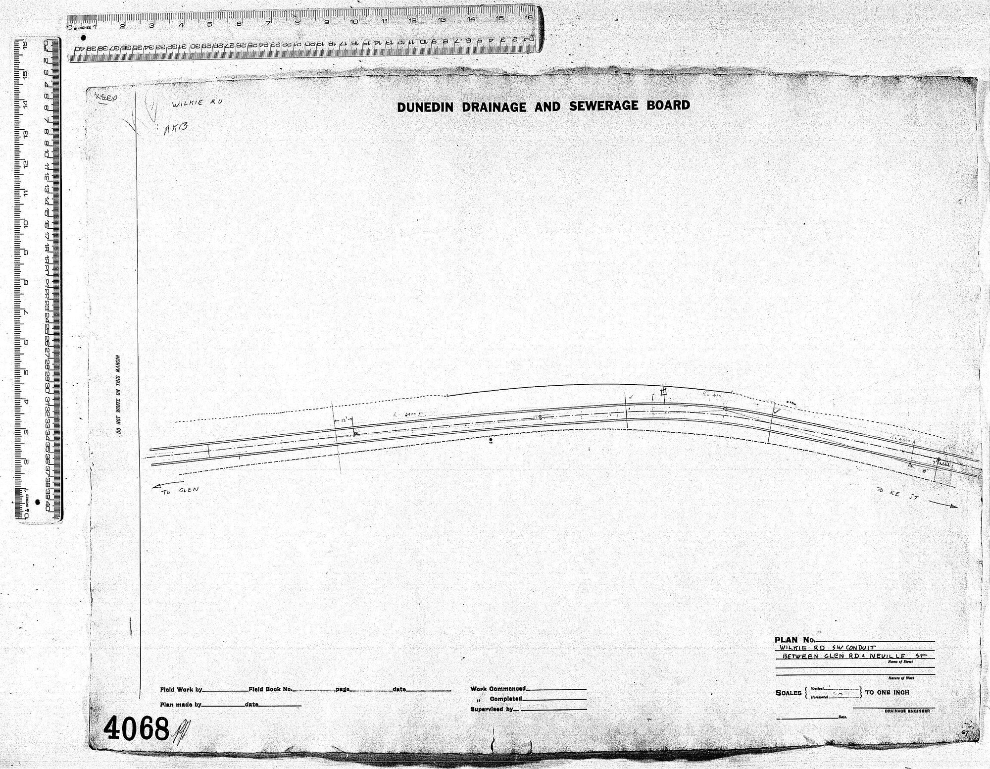WILKIE ROAD CONDUIT BETWEEN GLEN ROAD &amp; NEVILLE STREET