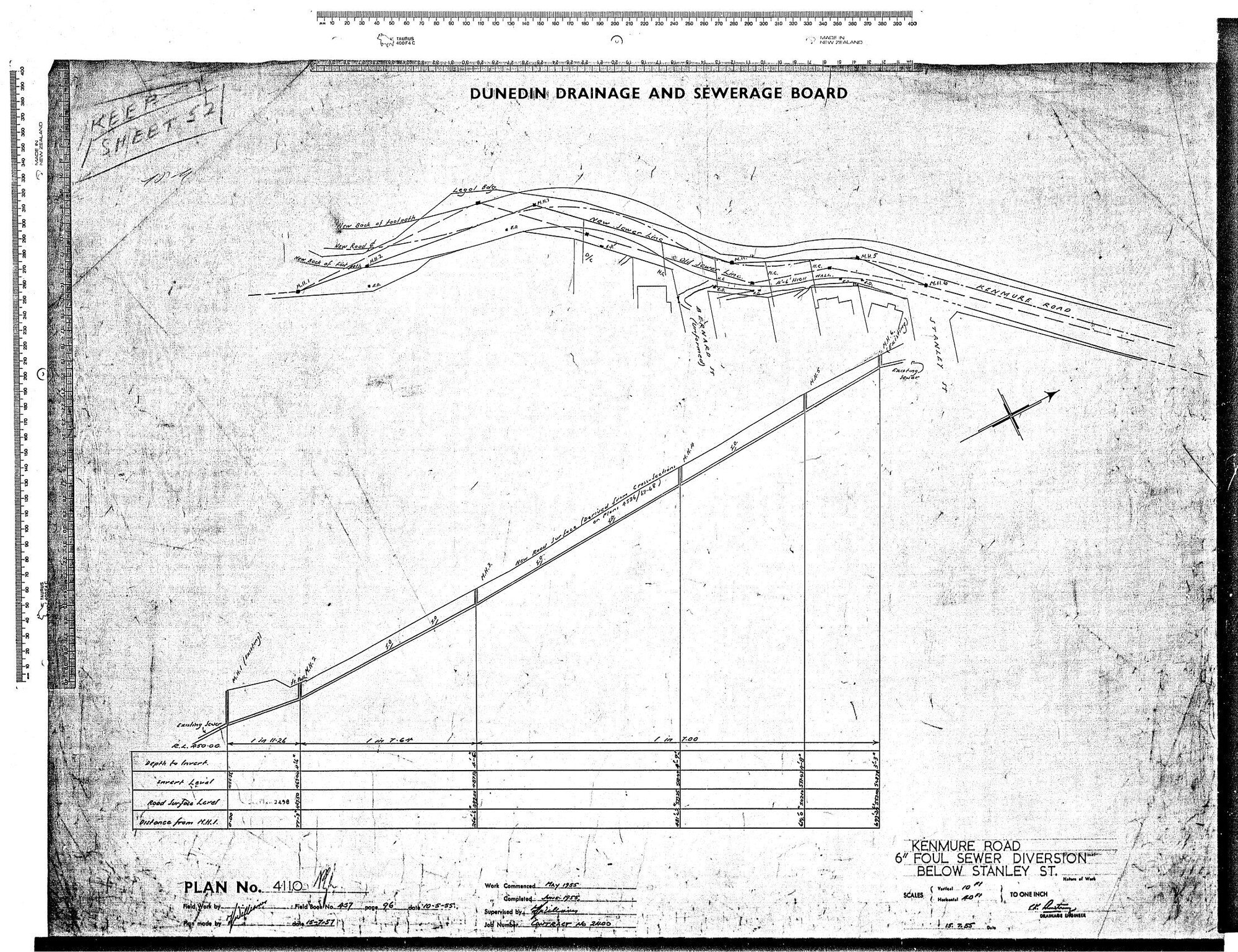 KENMURE ROAD 6" FOUL SEWER DIVERSION BELOW STANLEY STREET
