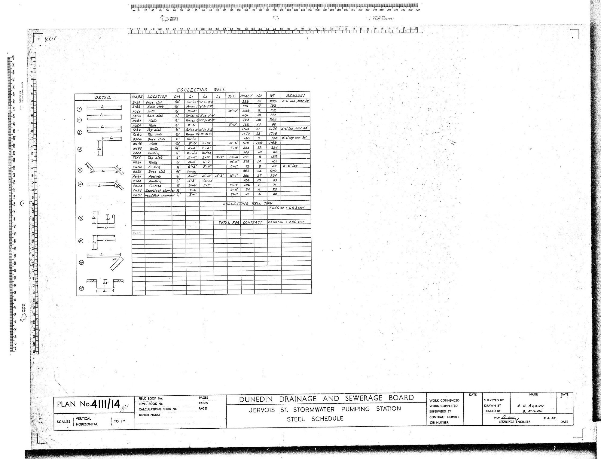 JERVOIS STREET STORMWATER PUMPING STATION STEEL SCHEDULE