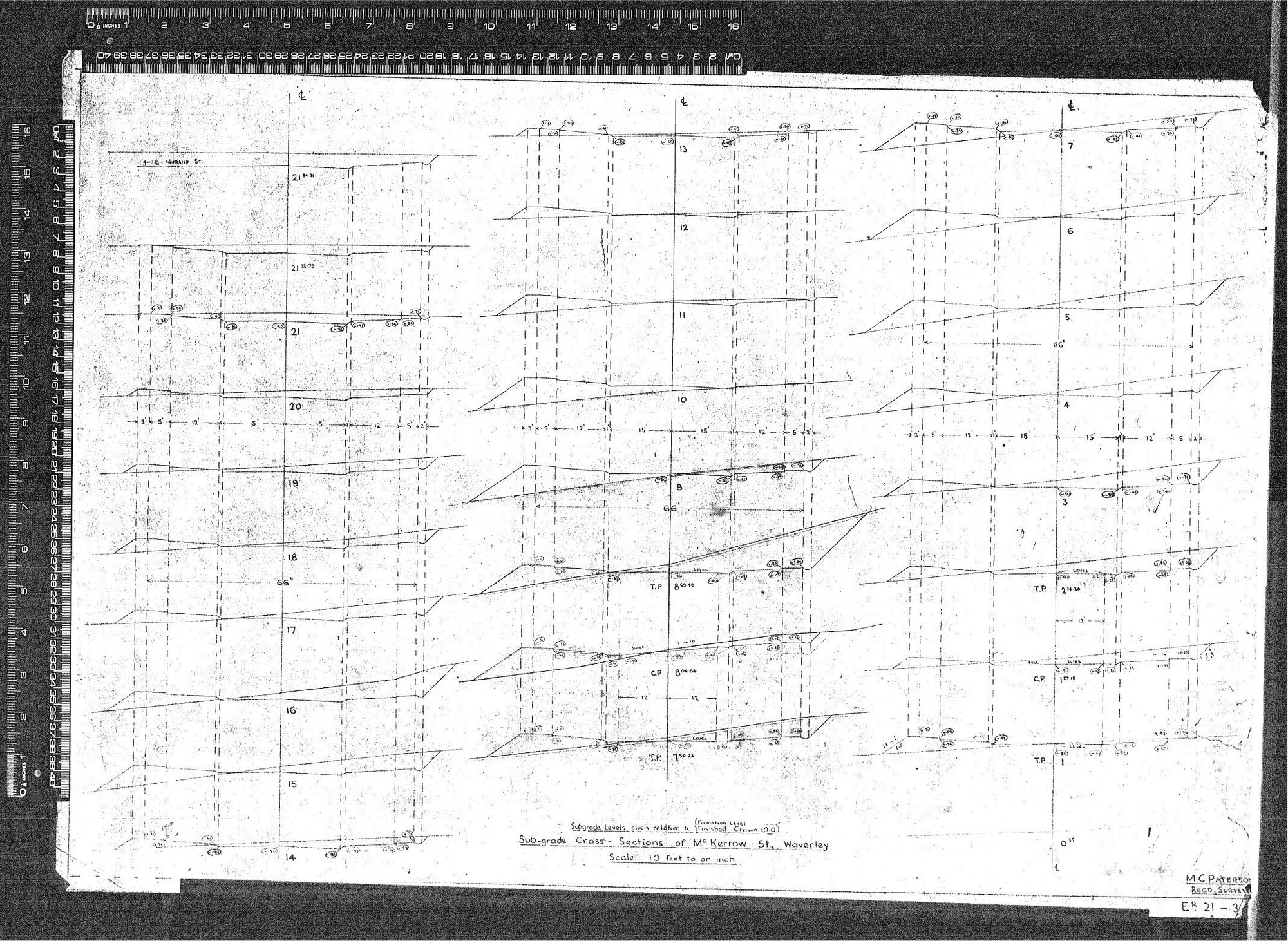 SUB-GRADE CROSS-SECTIONS OF MCKERROW STREET WAVERLEY