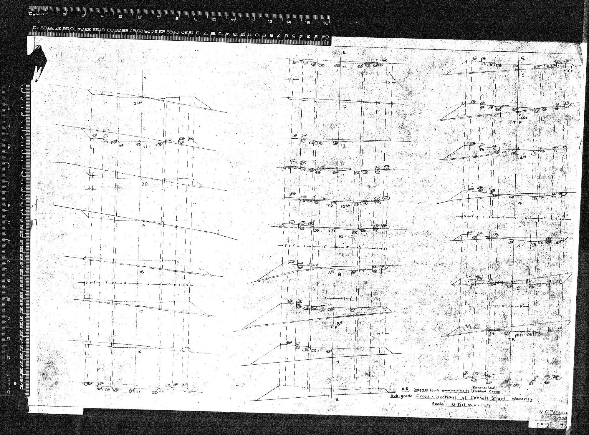 SUB-GRADE CROSS-SECTIONS OF CONNELL STREET - WAVERLEY