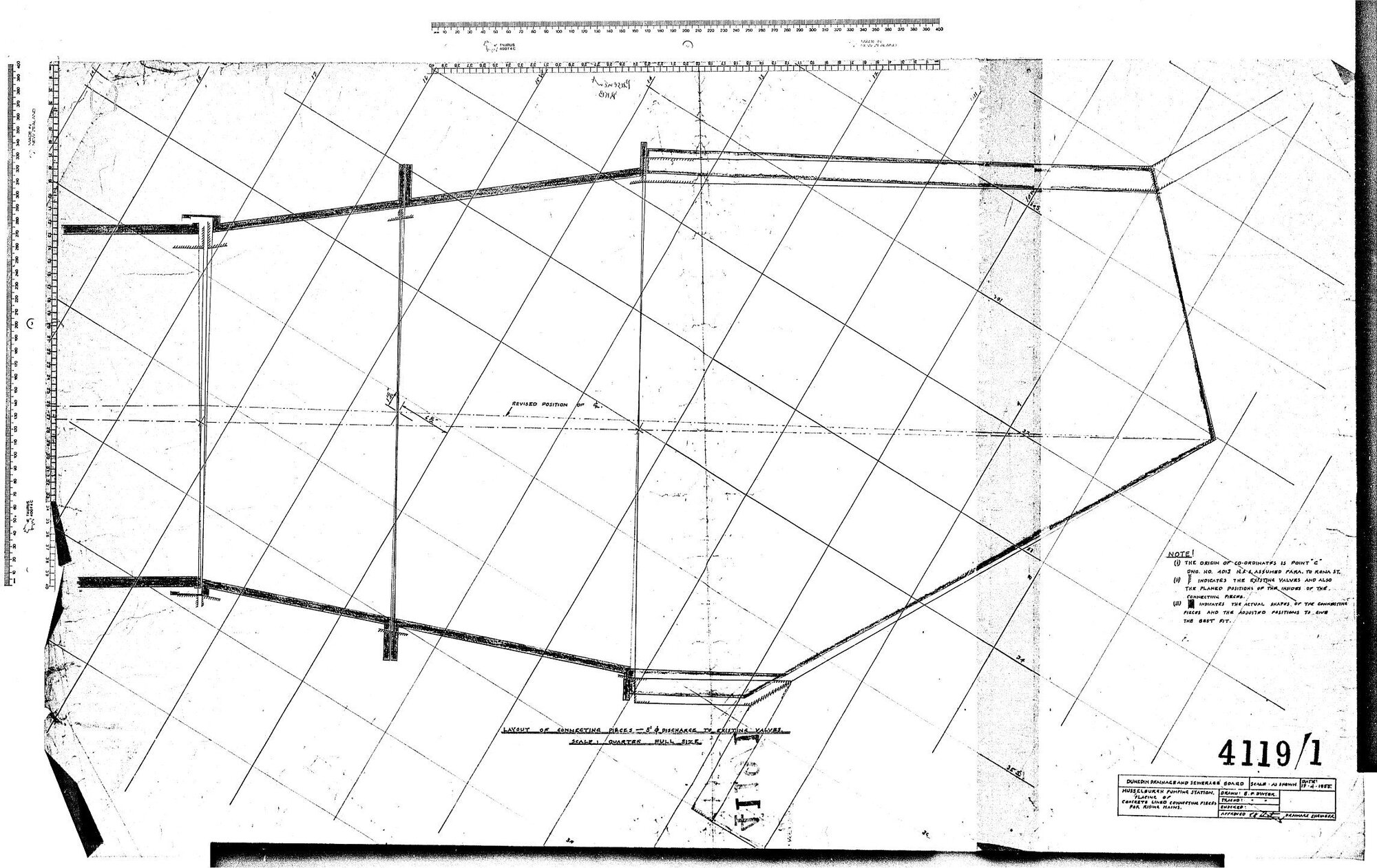 LAYOUT OF CONNECTING PIECES 5' DISCHARGE TO EXISTING VALVES
