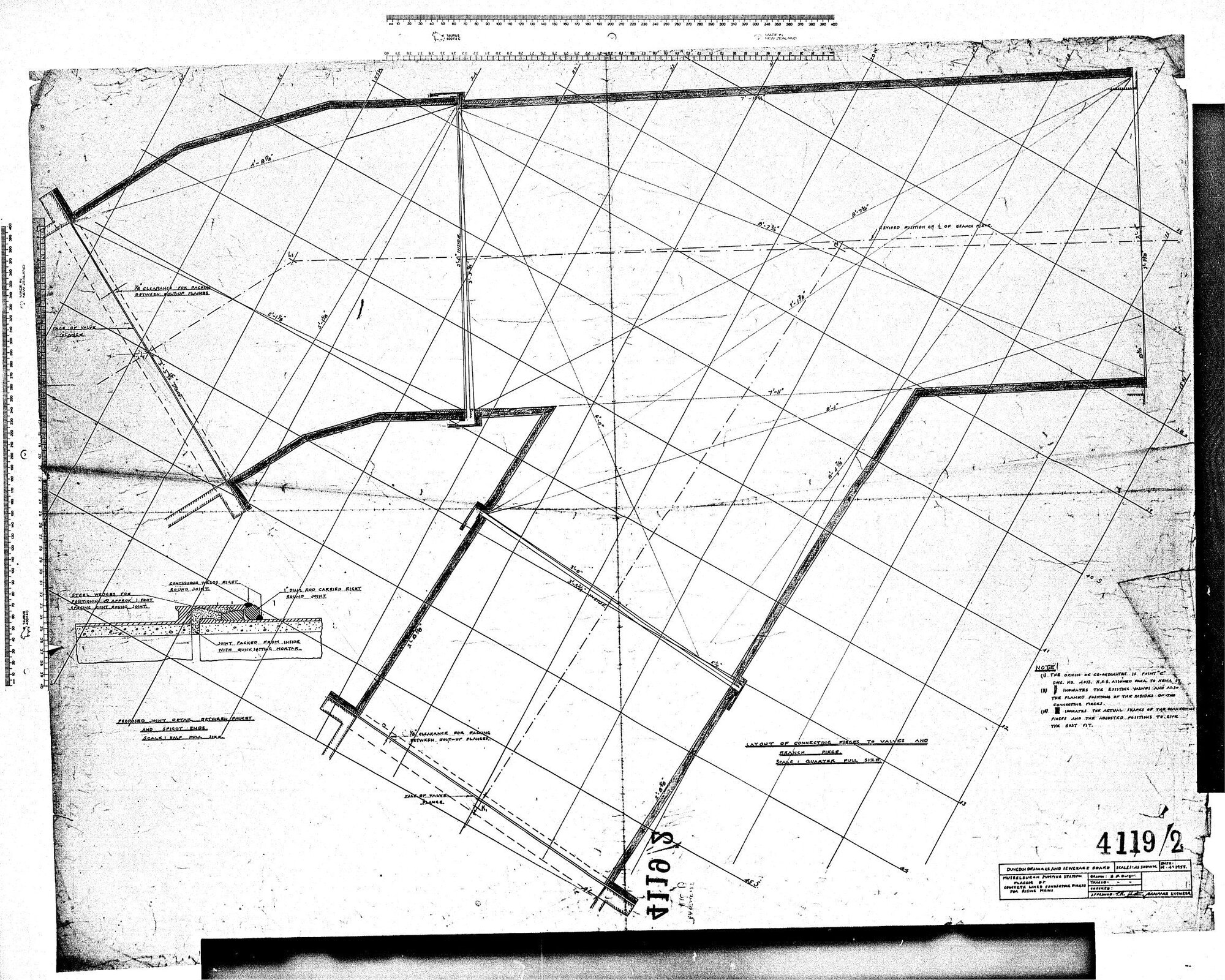 LAYOUT OF CONNECTING PIECES TO VALVES AND BRANCH PECE