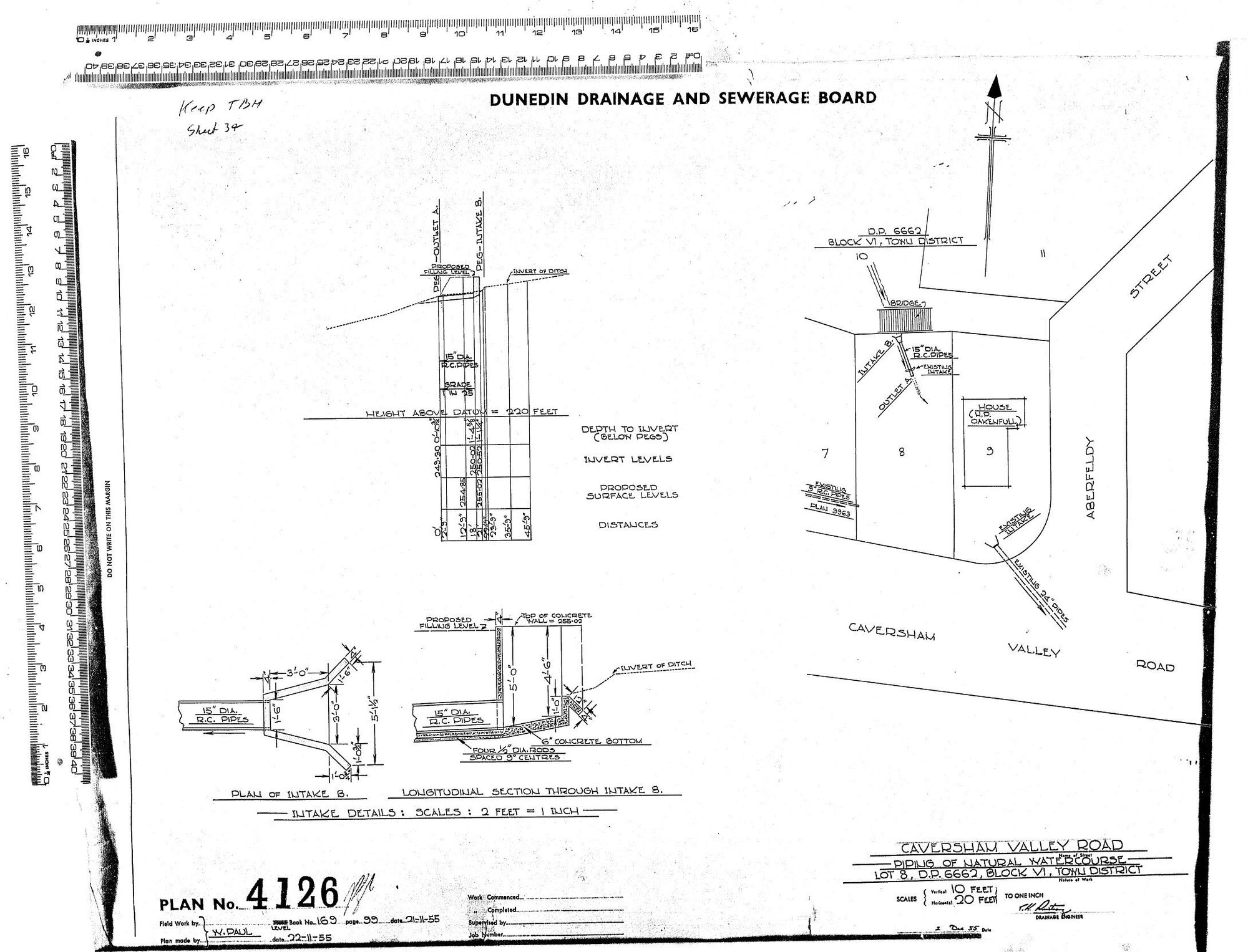 CAVERSHAM VALLEY ROAD - PIPING OF NATURAL WATERCOURSE - LOT 8, D.P. 6662, BLOCK VI