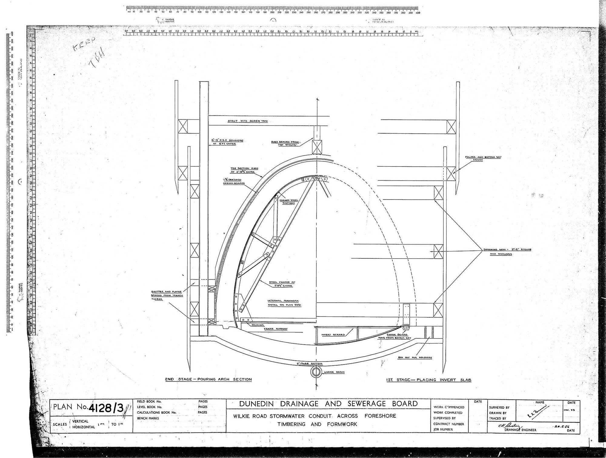 WILKIE ROAD STORMWATER CONDUIT ACROSS FORESHORE TIMBERING AND FORMWORK