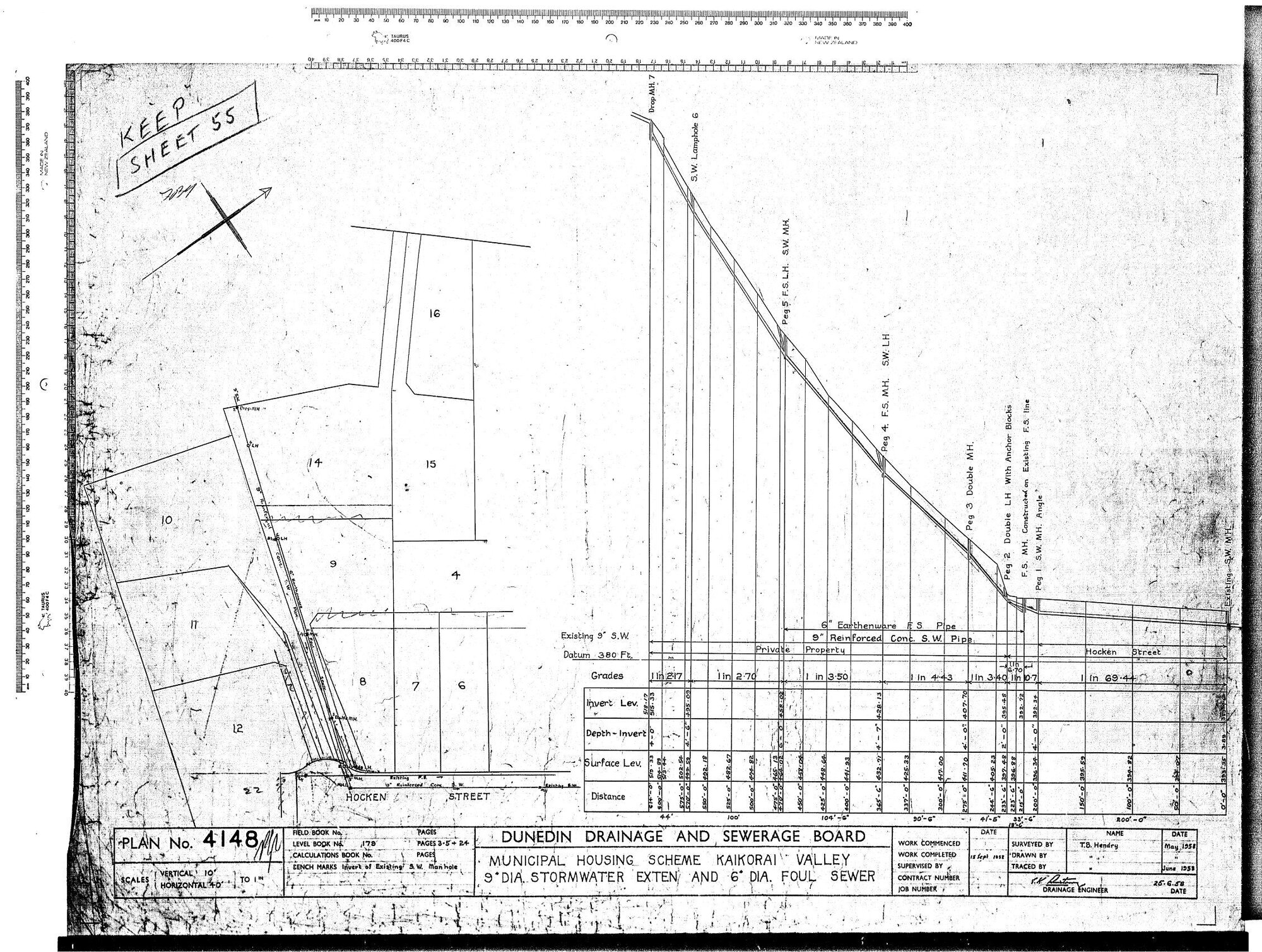 MUNICIPAL HOUSING SCHEME KAIKORAI VALLEY 9" DIA STORMWATER EXTEN AND 6" DIA FOUL SEWER