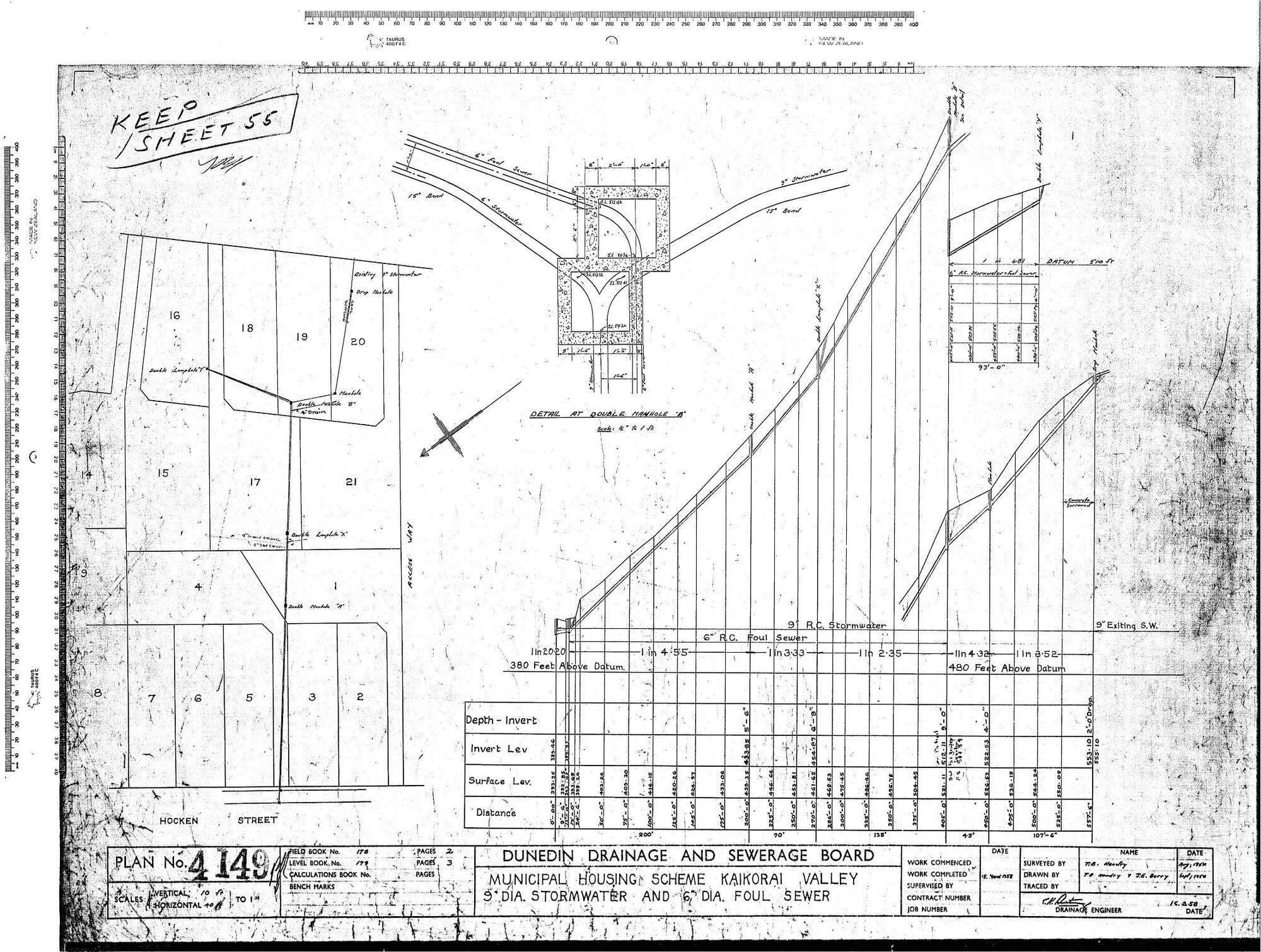 MUNICIPAL HOUSING SCHEME KAIKORAI VALLEY 9" DIA STORMWATER AND 6" DIA FOUL SEWER