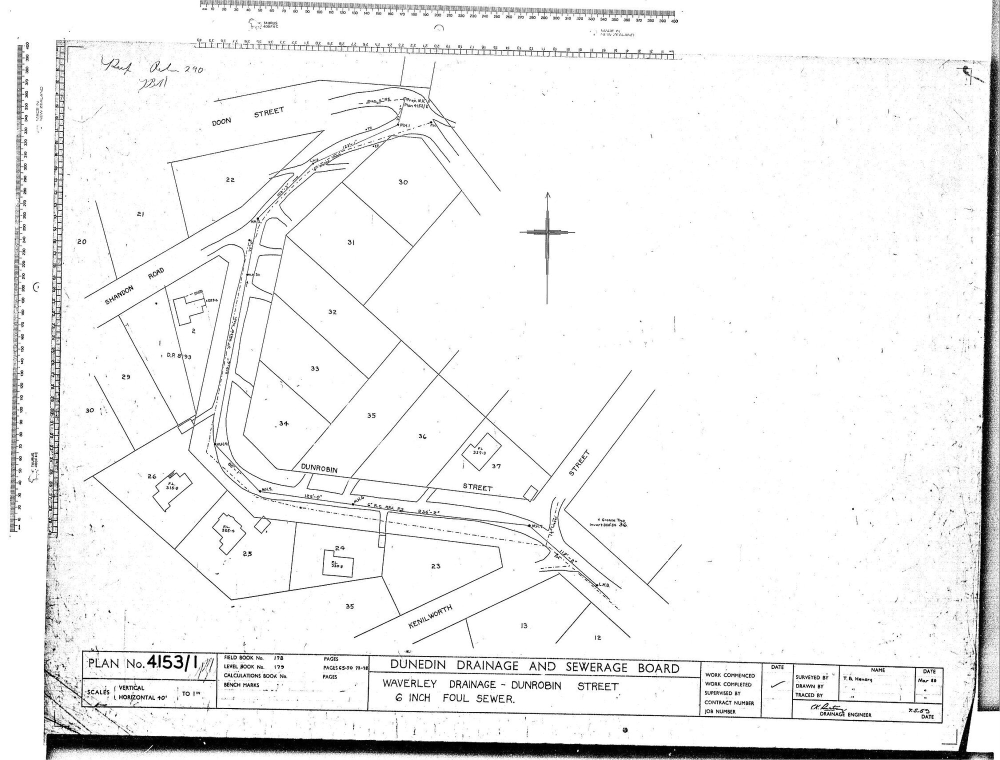 WAVERLEY DRAINAGE - DUNROBIN STREET 6 INCH FOUL SEWER