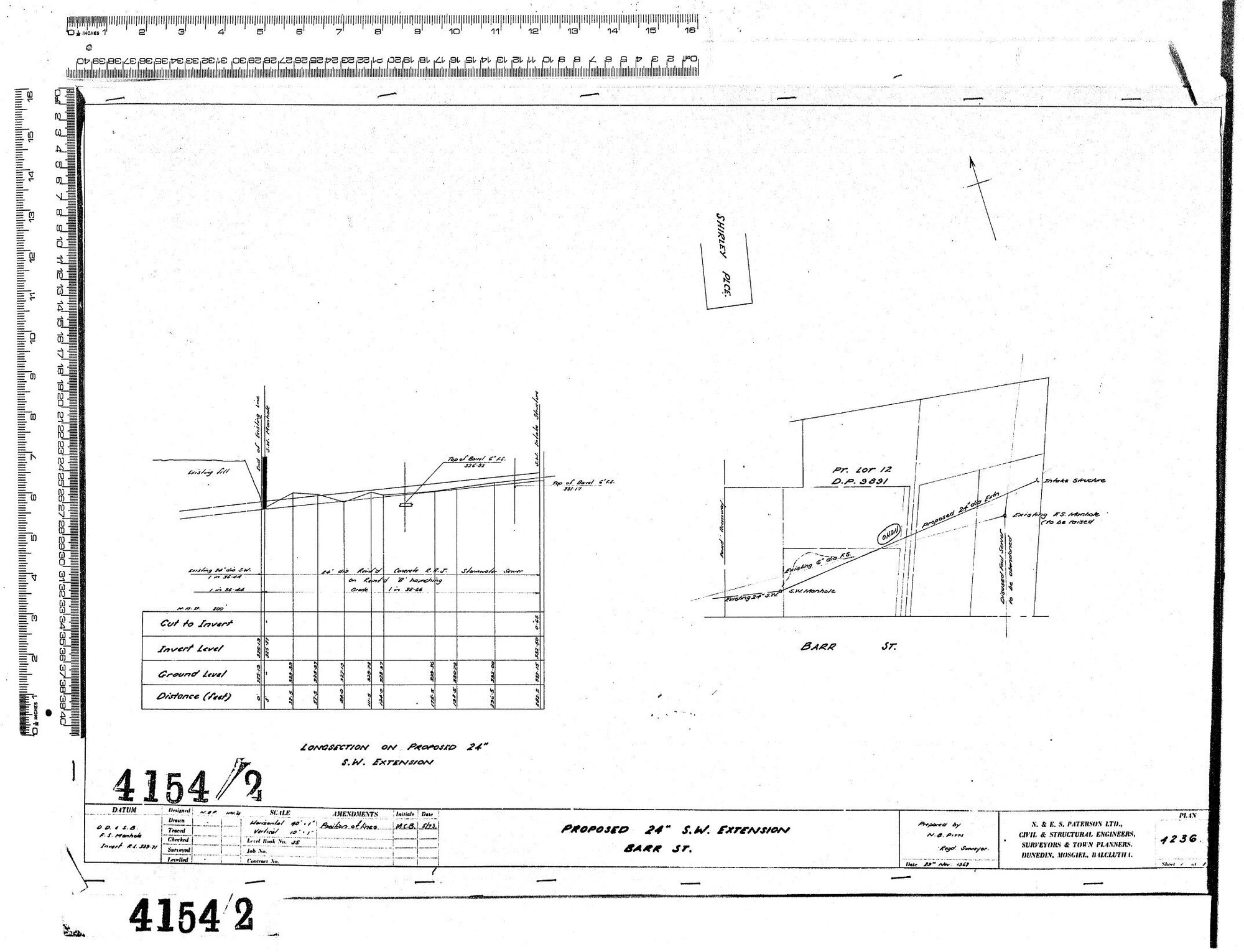 PROPOSED 24" S.W. EXTENSION BARR ST