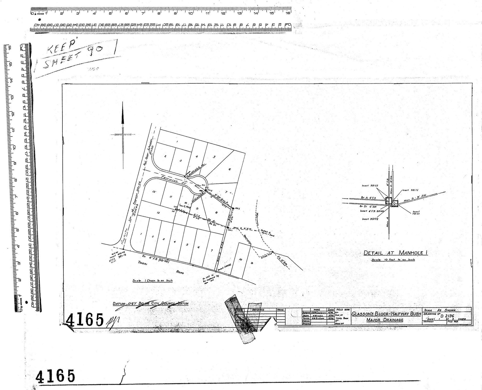 GLASSON'S BLOCK - HALFWAY BUSH - MAJOR DRAINAGE