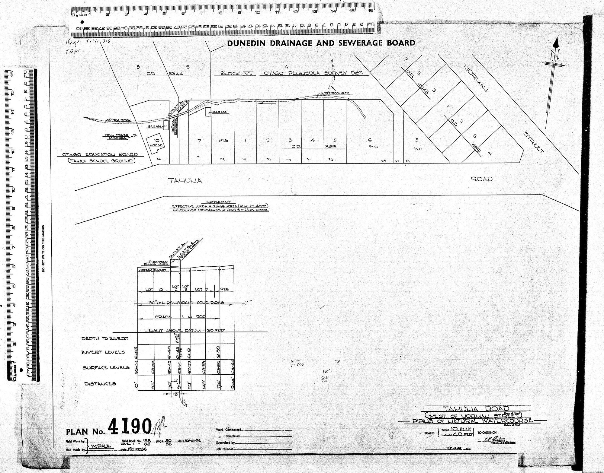 TAHUNA ROAD (WEST OF NORMAN STREET) - PIPING OF NATURAL WATERCOURSE