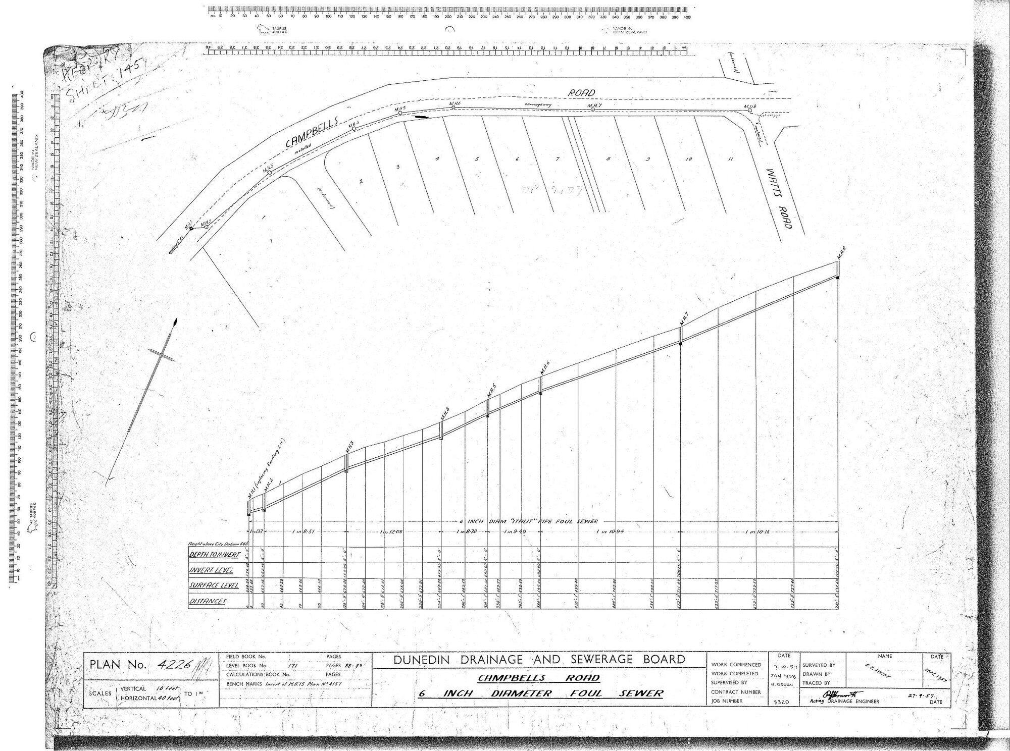 CAMPBELLS ROAD 6" DIAMETER FOUL SEWER