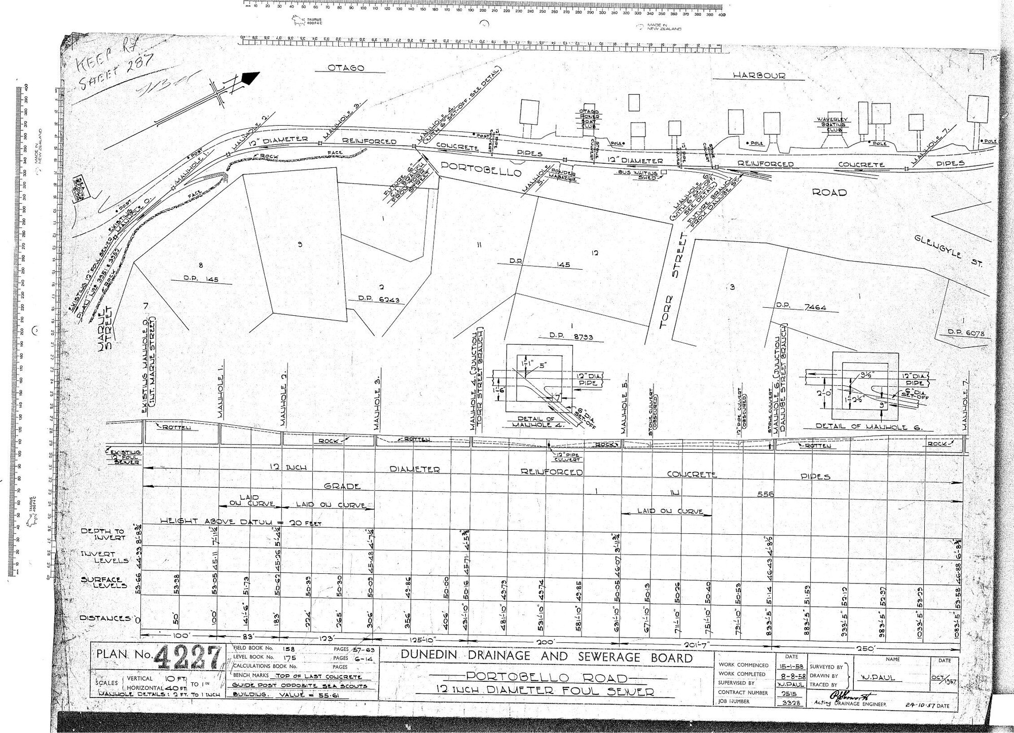 PORTOBELLO ROAD  12" DIAMETER FOUL SEWER