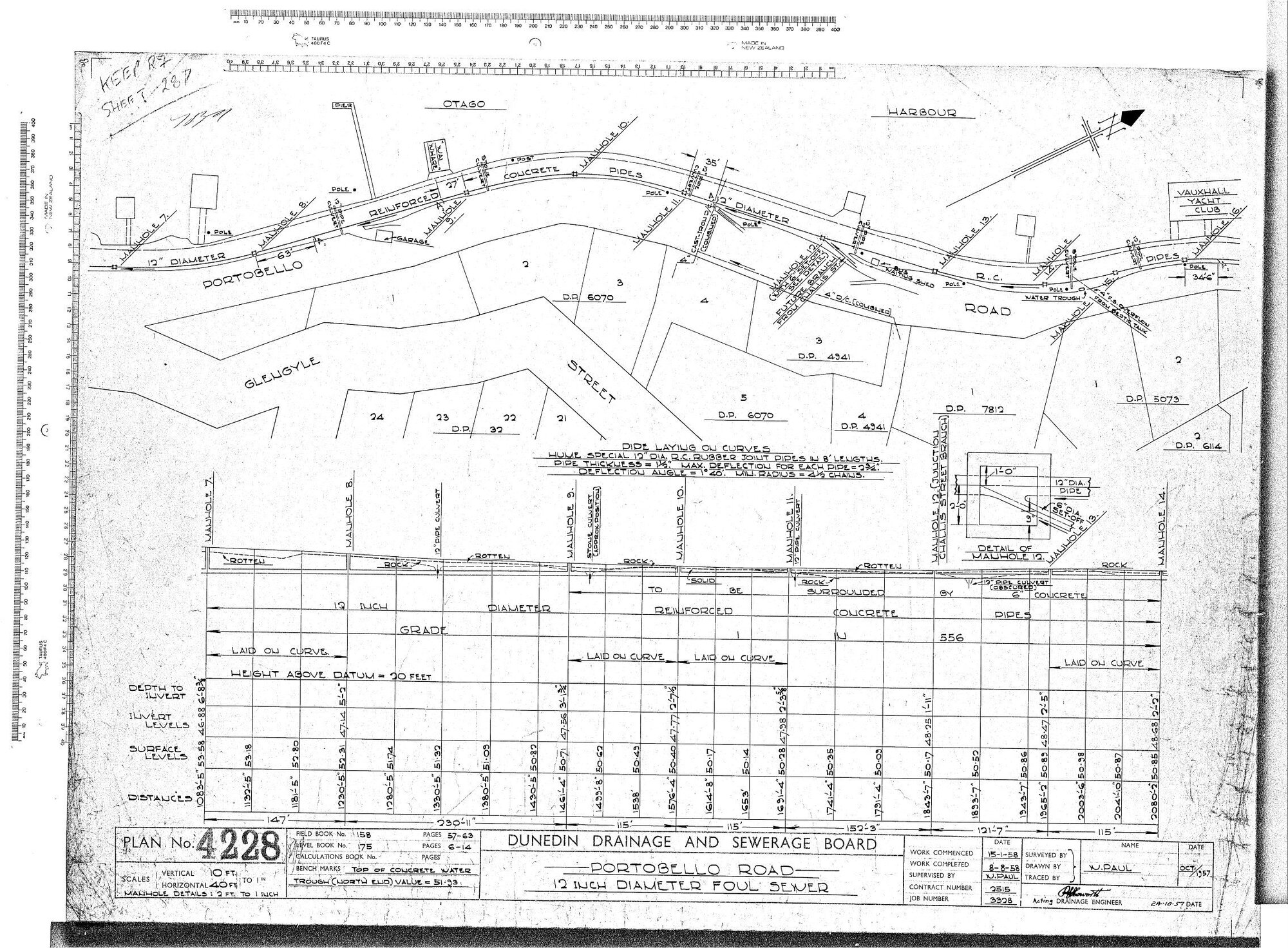 PORTOBELLO ROAD  12" DIAMETER FOUL SEWER