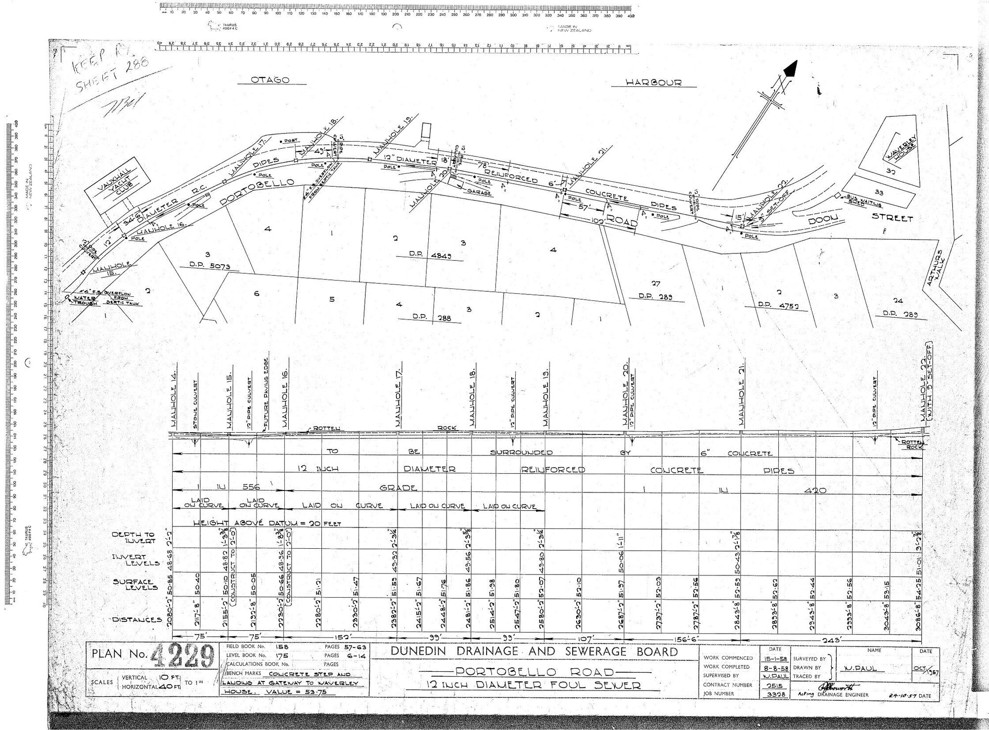 PORTOBELLO ROAD  12" DIAMETER FOUL SEWER