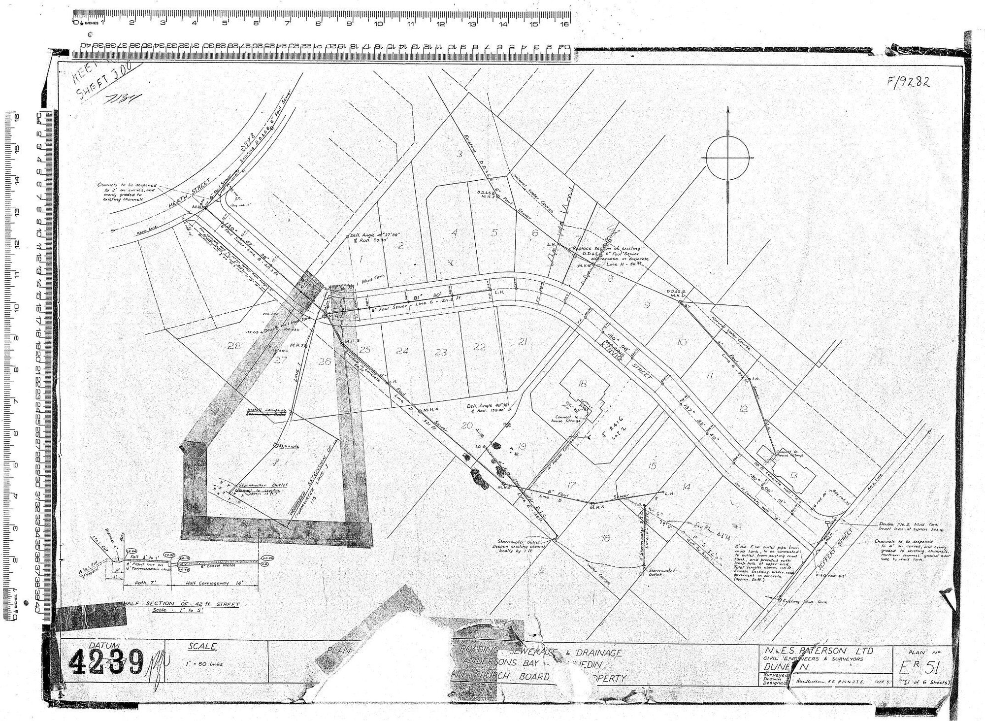 ROADING, SEWERAGE &amp; DRAINAGE ANDERSON'S BAY DUNEDIN 