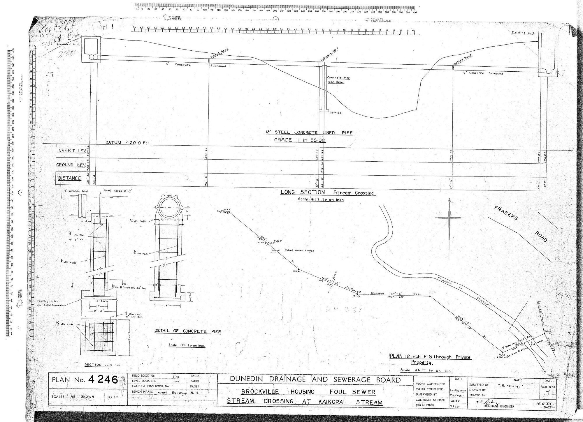 BROCKVILLE HOUSING FOUL SEWER STREAM CROSSING AT KAIKORAI STREAM